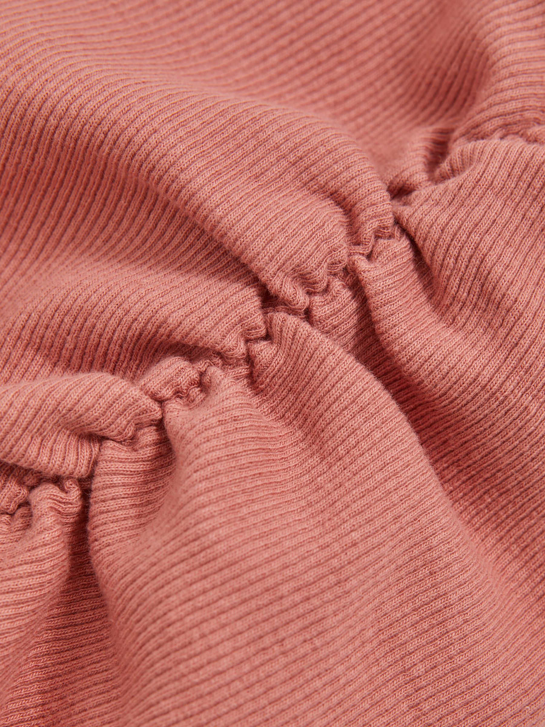 4-9 yrs Cotton Ruched Long-Sleeve T-Shirt with Stretch in Rose - Image 4 of 4