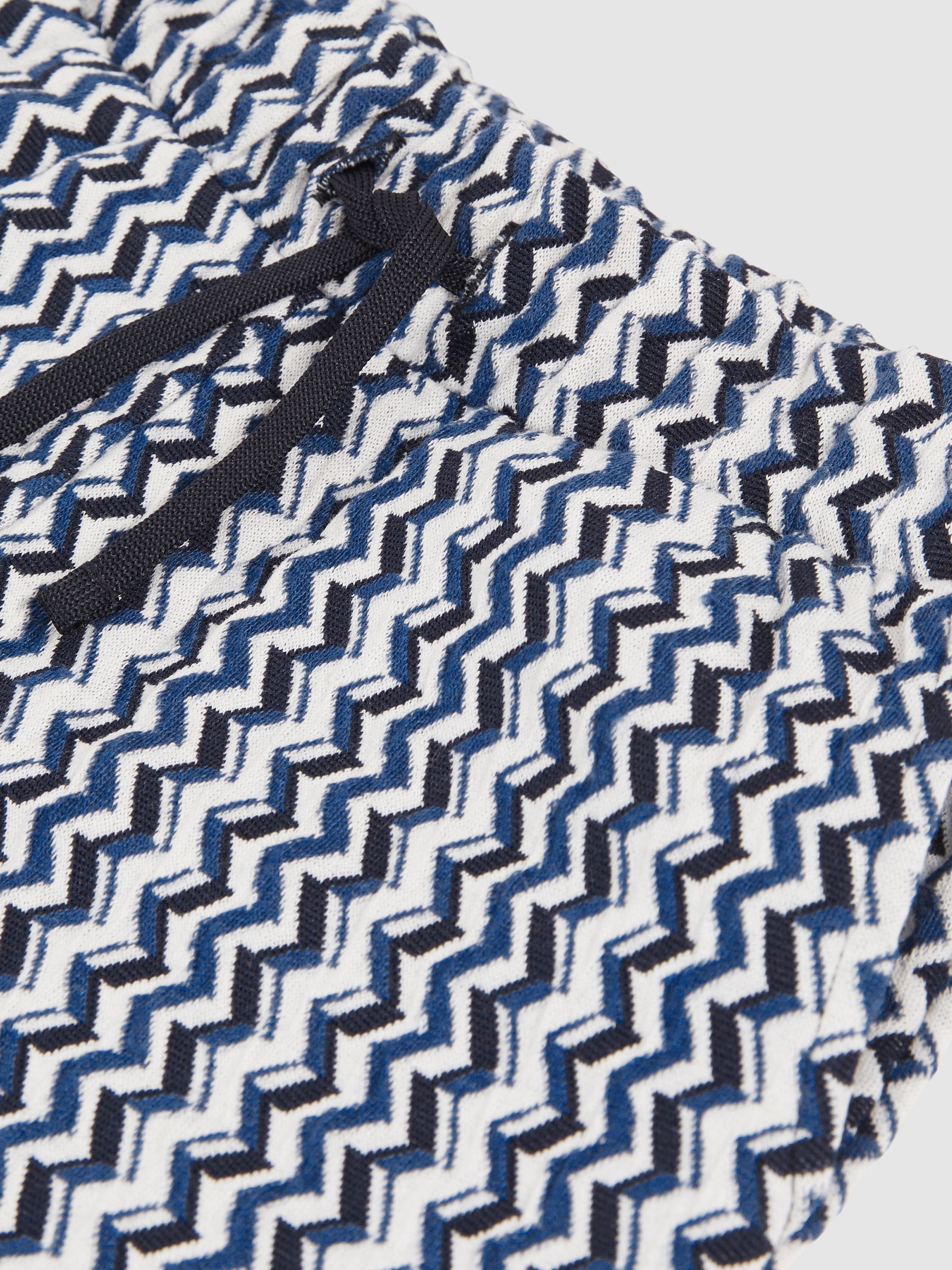 13-14 yrs Zig-Zag Knit Drawstring Shorts in Blue - Image 5 of 5