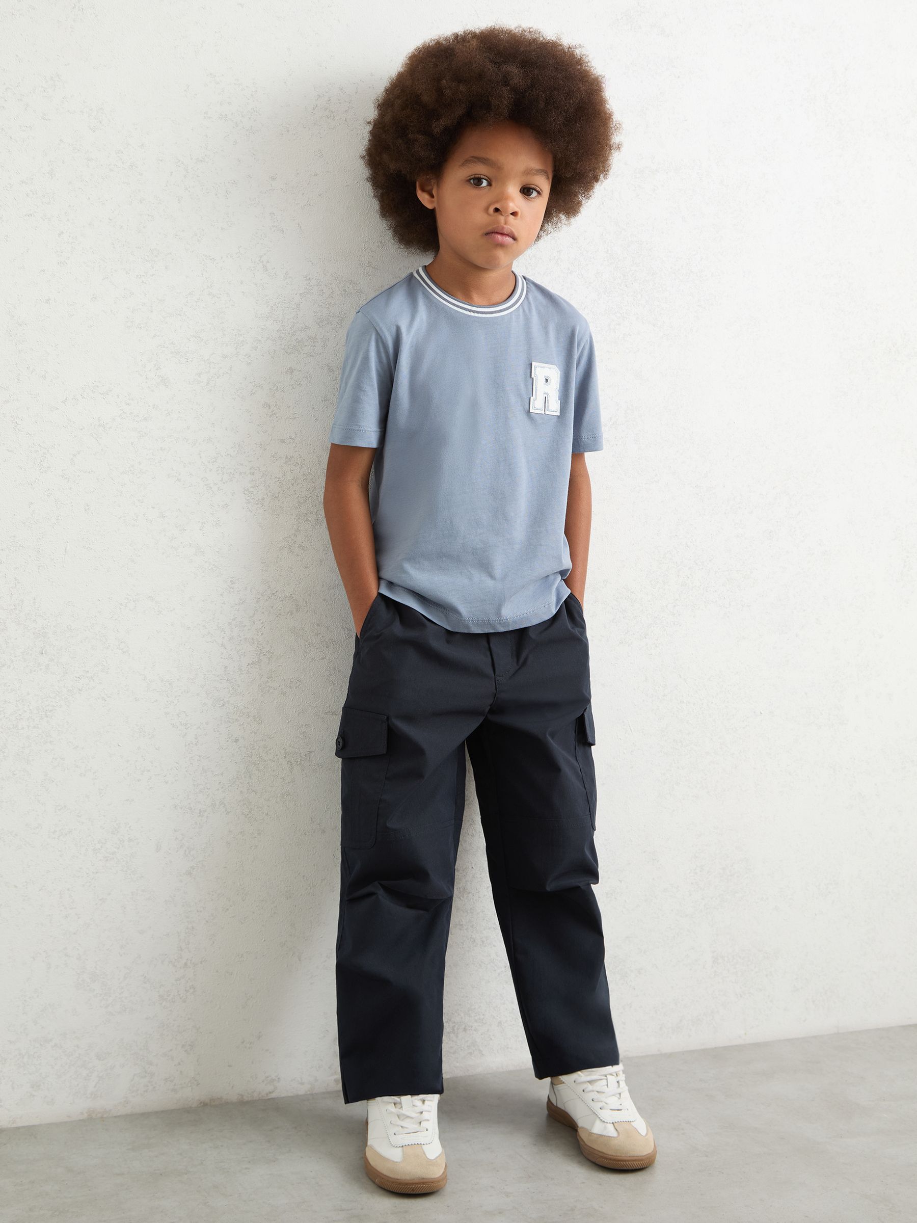 13-14 yrs Technical Straight Leg Cargo Trousers in Navy - Image 3 of 4