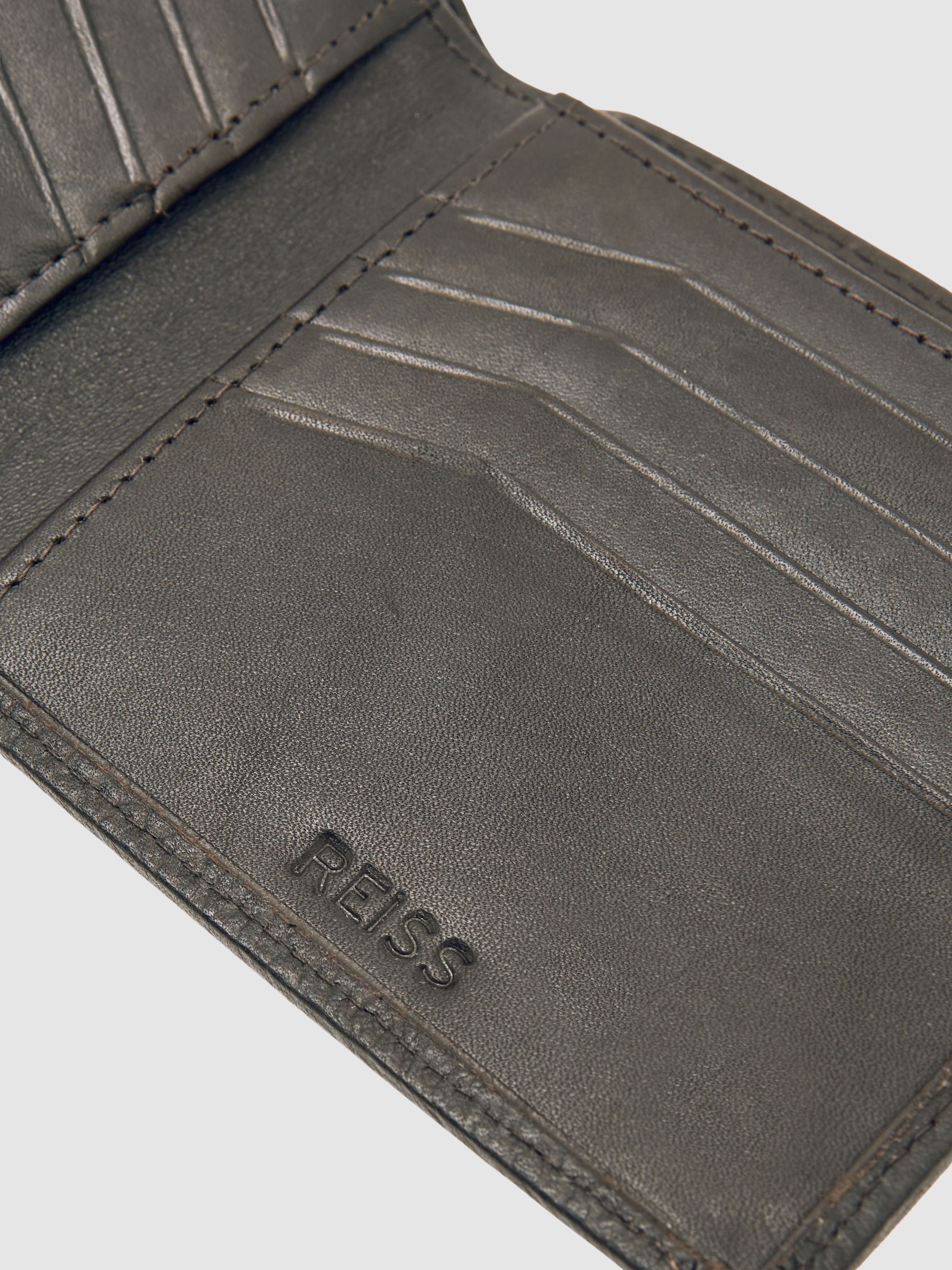 Grained Leather Wallet in Chocolate - image 2