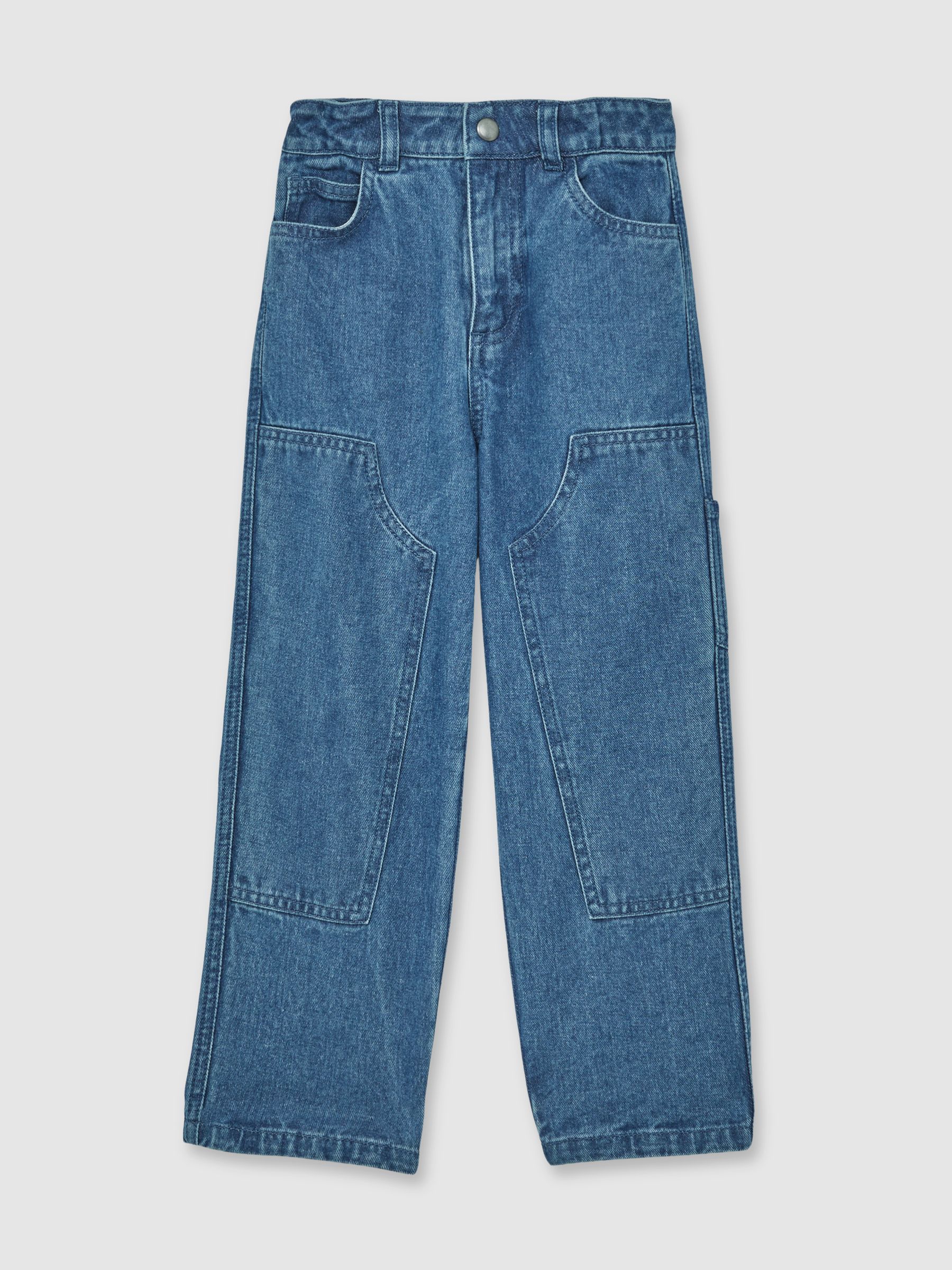 13-14 yrs Straight-Leg Carpenter Jeans in Mid Blue - Image 1 of 4 13-14 yrs Straight-Leg Carpenter Jeans in Mid Blue - Image 1 of 4