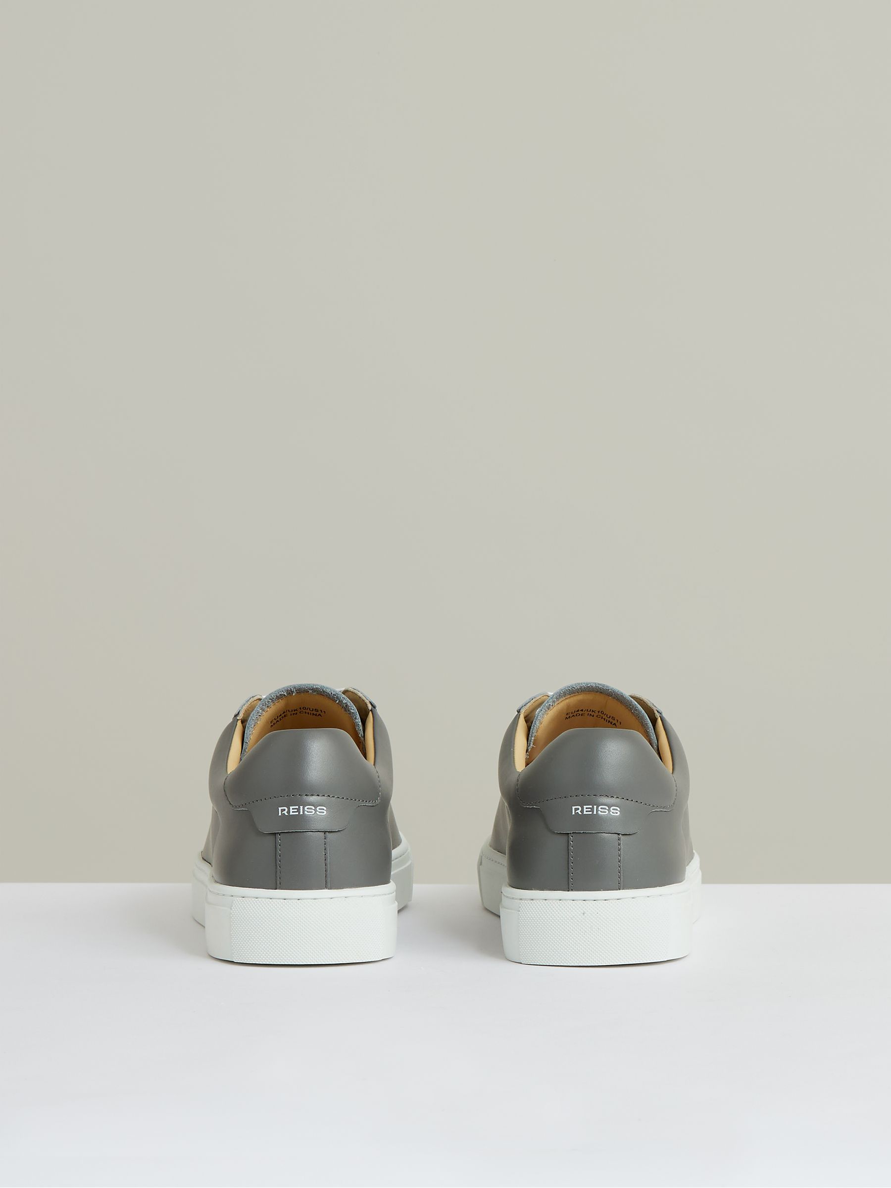 Leather Low-Top Trainers in Graphite Grey - Image 4 of 5