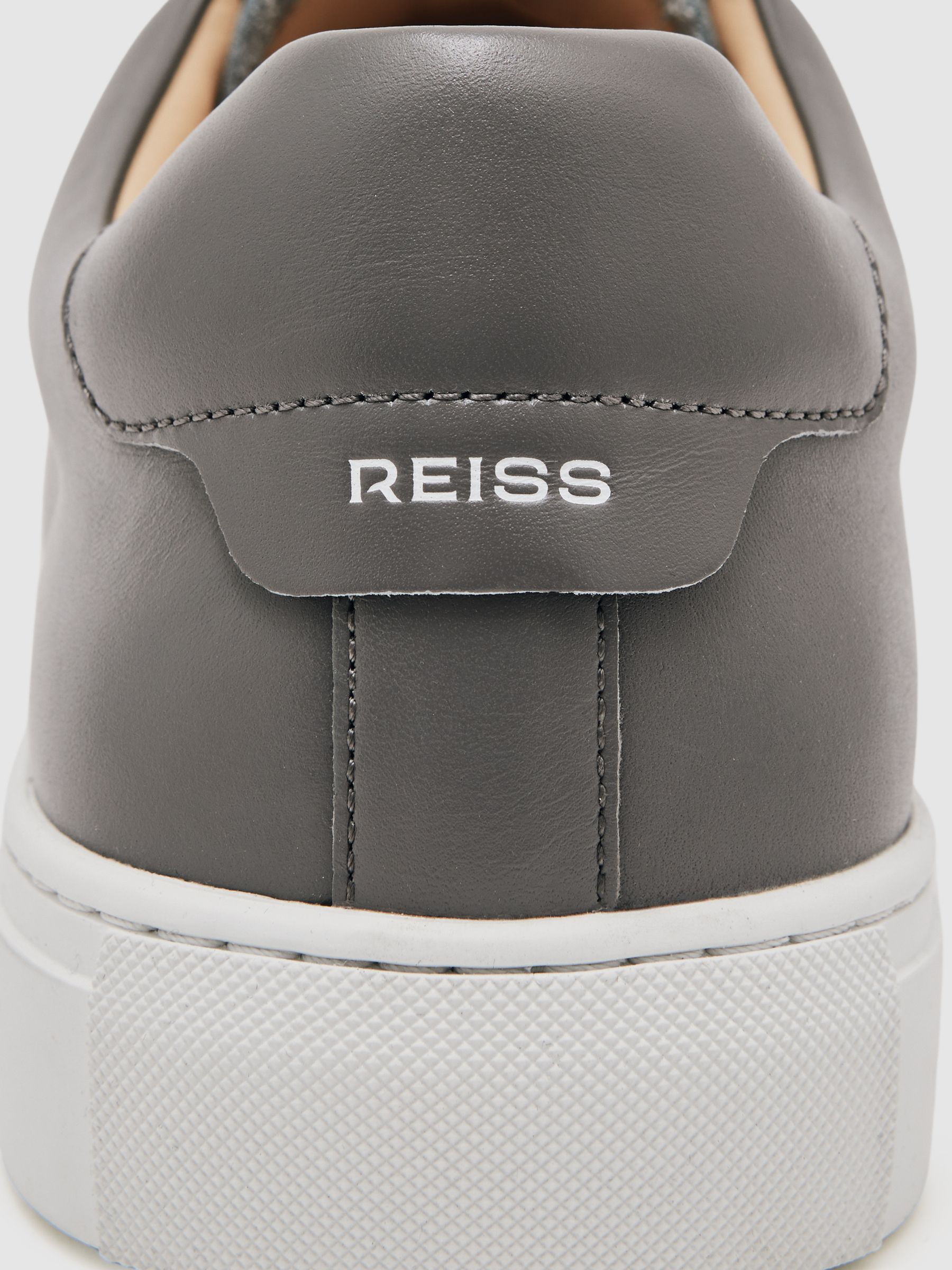 Leather Low-Top Trainers in Graphite Grey - image 2