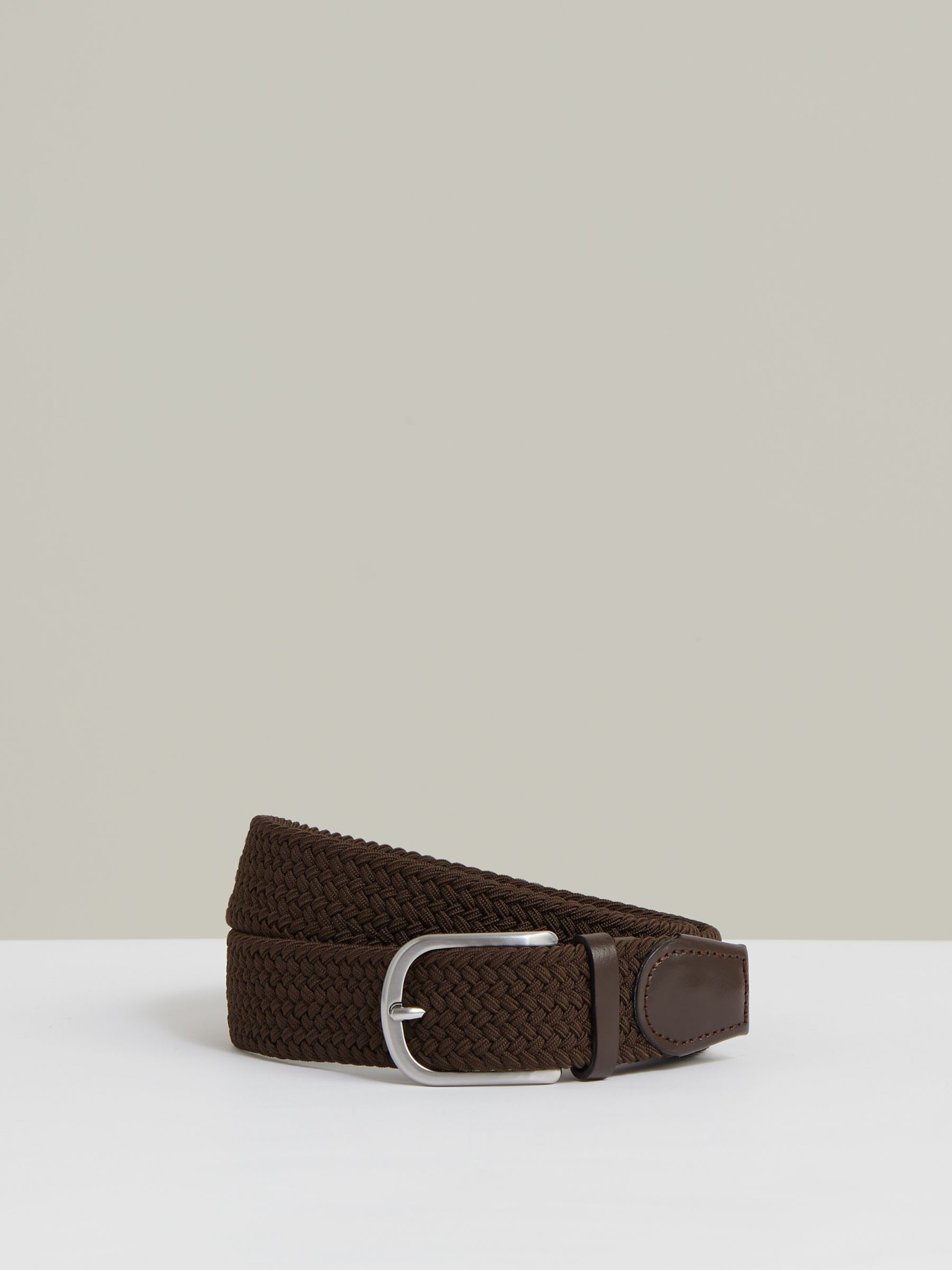 Basket Weave Belt in Dark Brown - Image 1 of 3 Basket Weave Belt in Dark Brown - Image 1 of 3