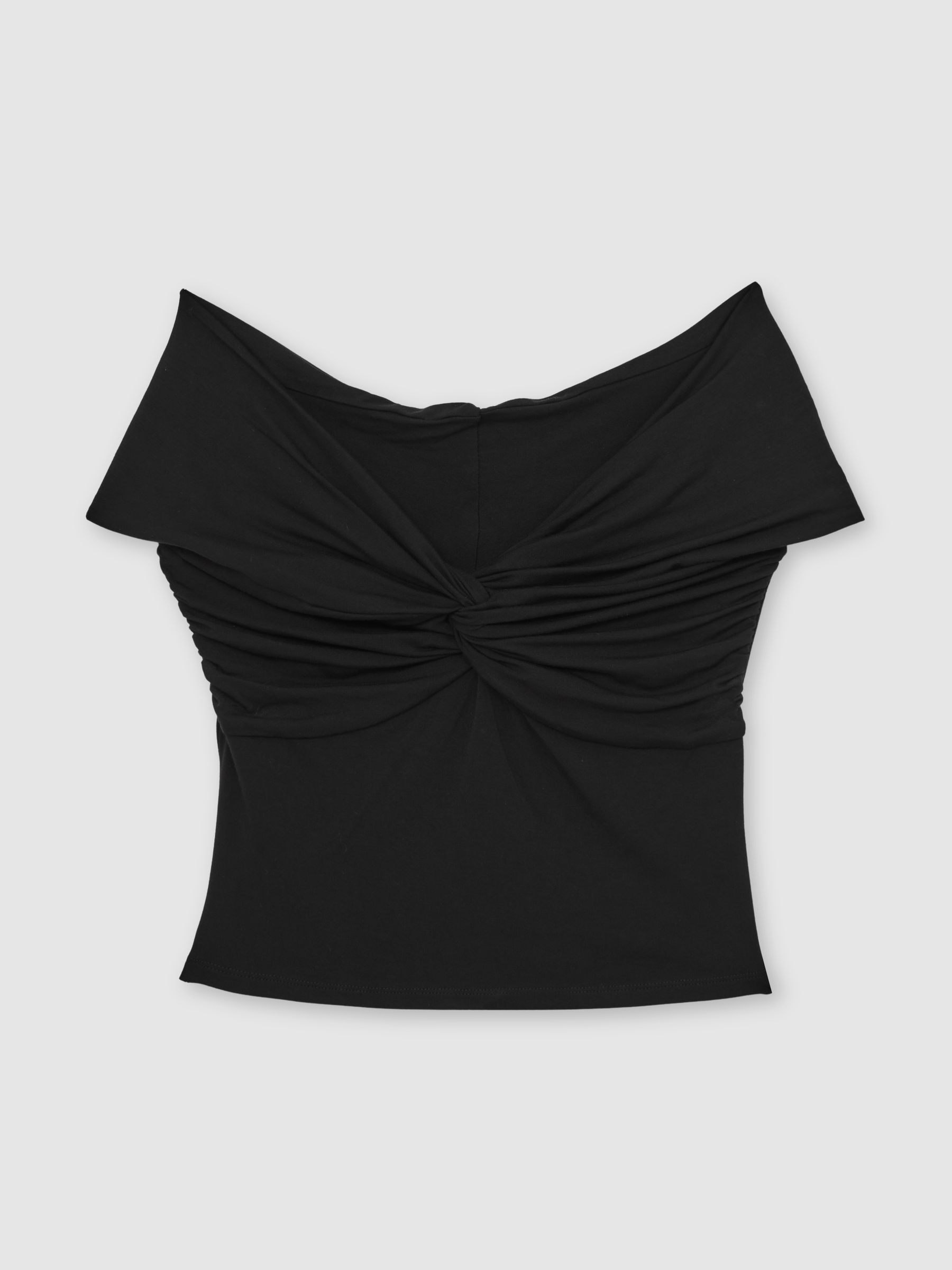 Good American Twist Off-Shoulder Top in Black - Image 2 of 5