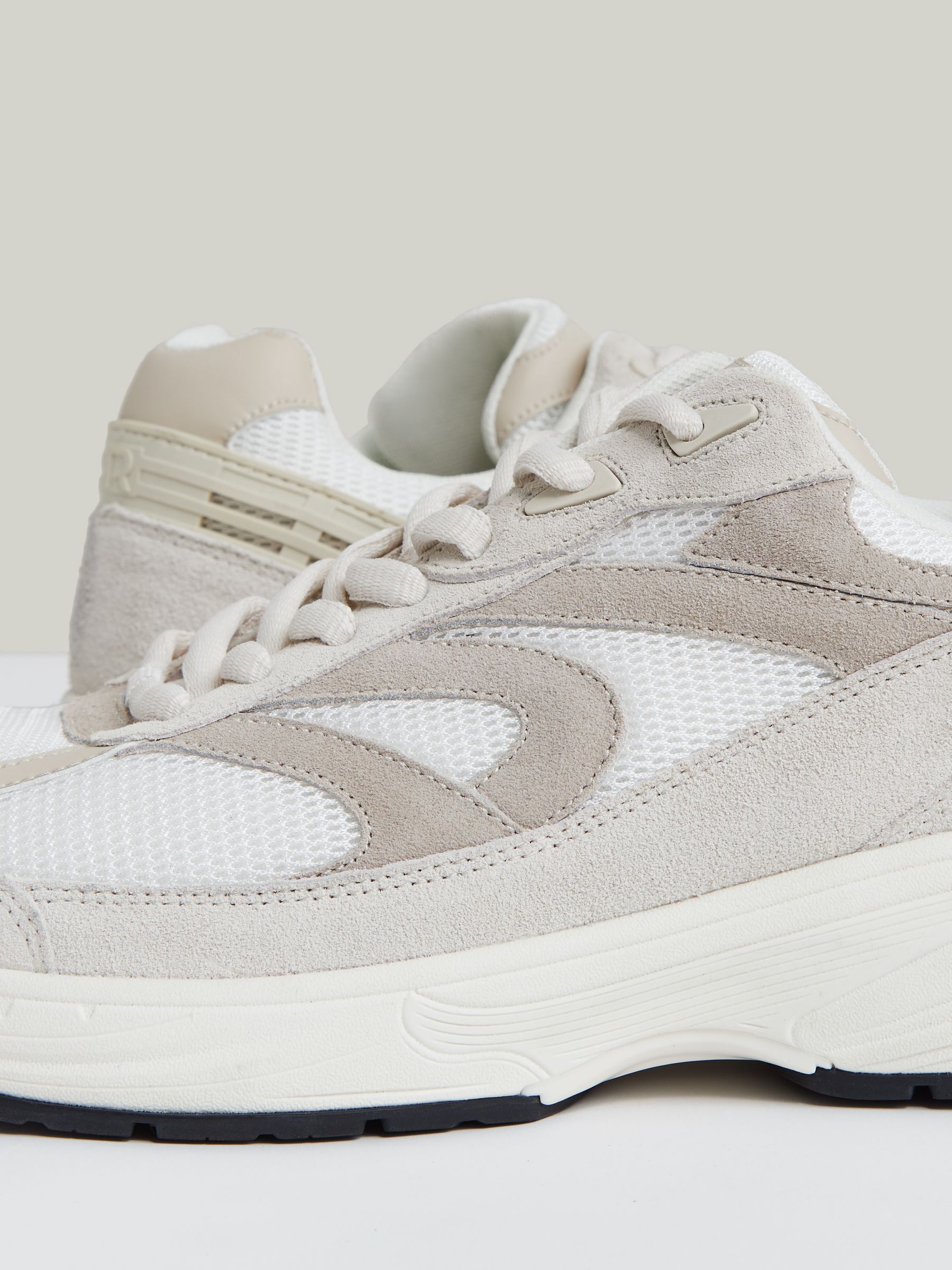 Panelled Running Trainers in Off White/Stone - Image 5 of 6