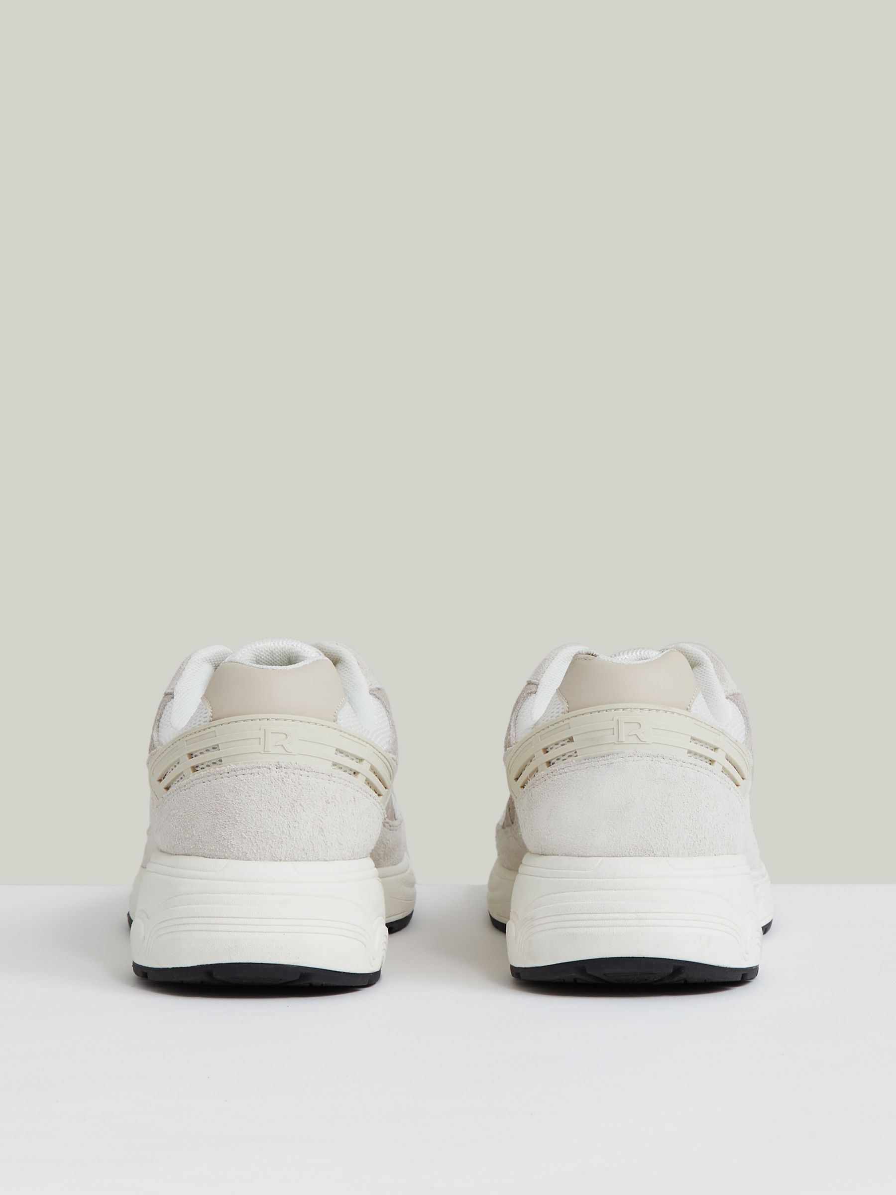 Panelled Running Trainers in Off White/Stone - Image 6 of 6