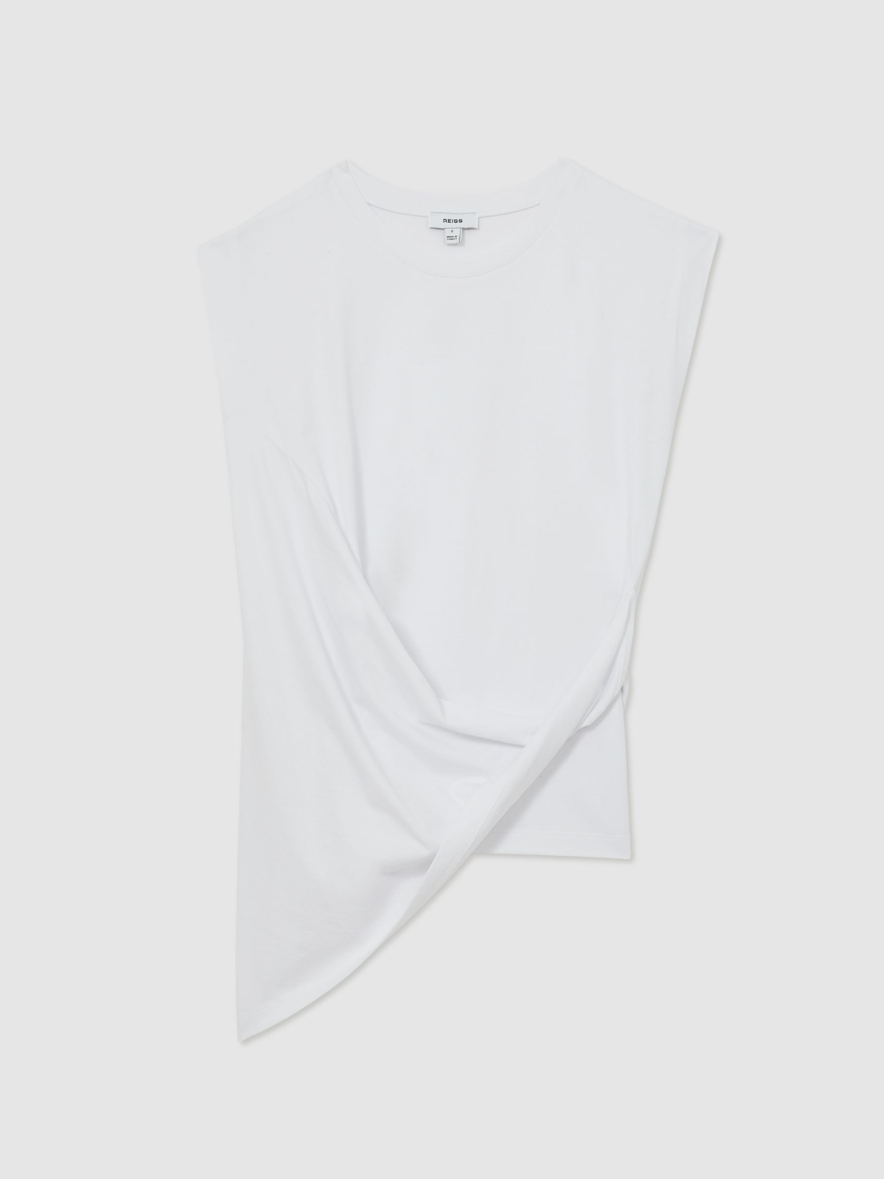 Cotton Drape T-Shirt in White - Image 2 of 5