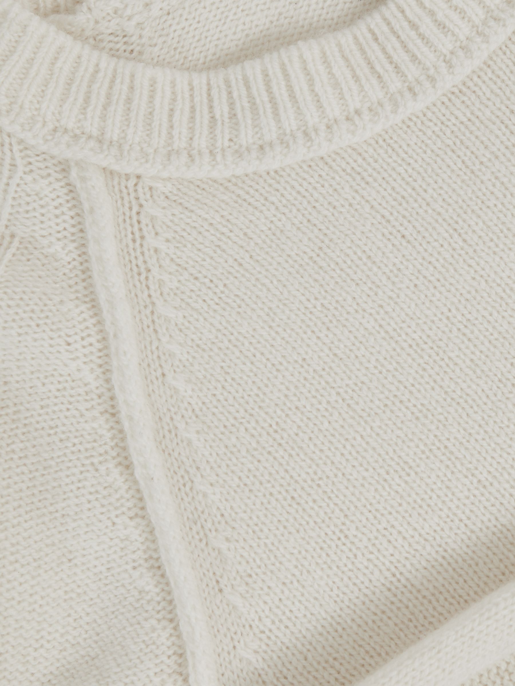 9-13 yrs Wool-Cashmere Reverse-Seam Jumper in Off White - Image 4 of 4