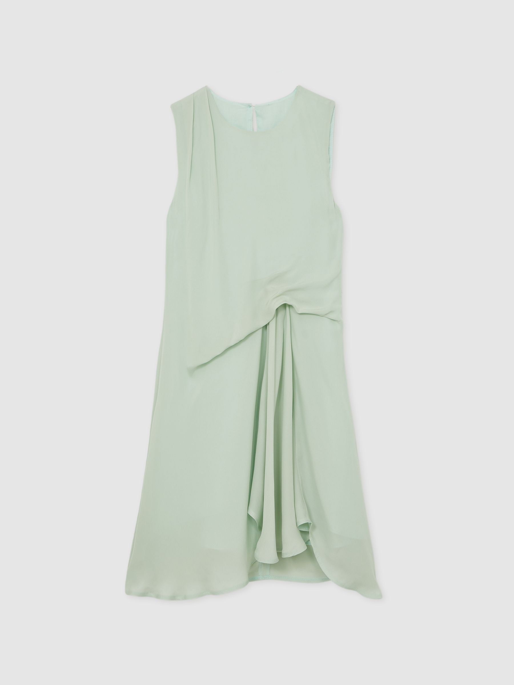 4-9 yrs Draped Tuck Sleeveless Dress in Sage - Image 2 of 4