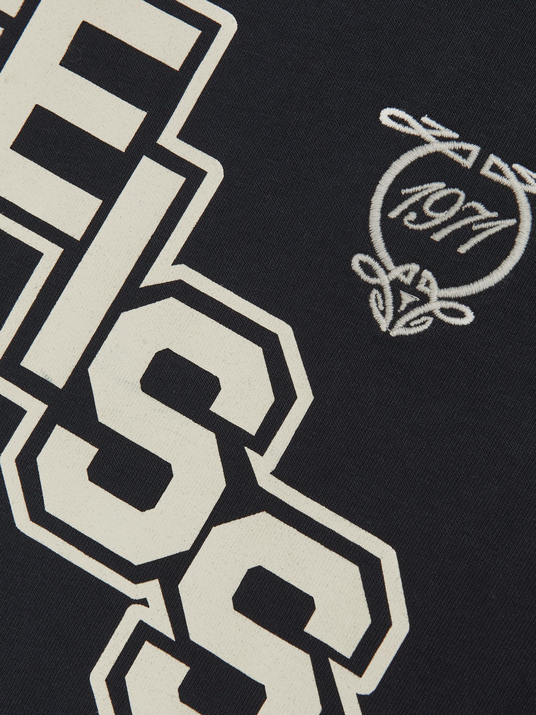 9-13 yrs Cotton Oversized Logo T-Shirt in Navy/White - Image 4 of 4