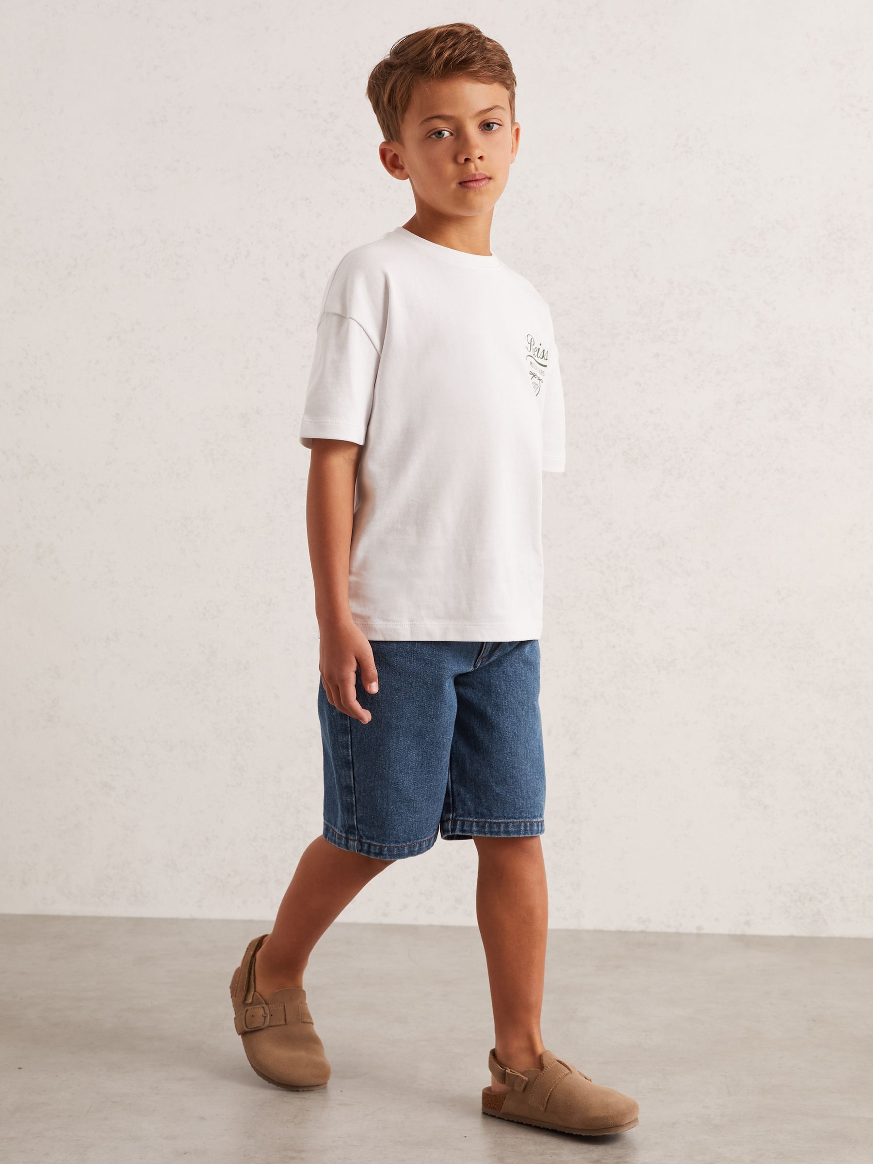 3-9 yrs Denim Bermuda Shorts in Mid Blue - Image 1 of 4 3-9 yrs Denim Bermuda Shorts in Mid Blue - Image 1 of 4