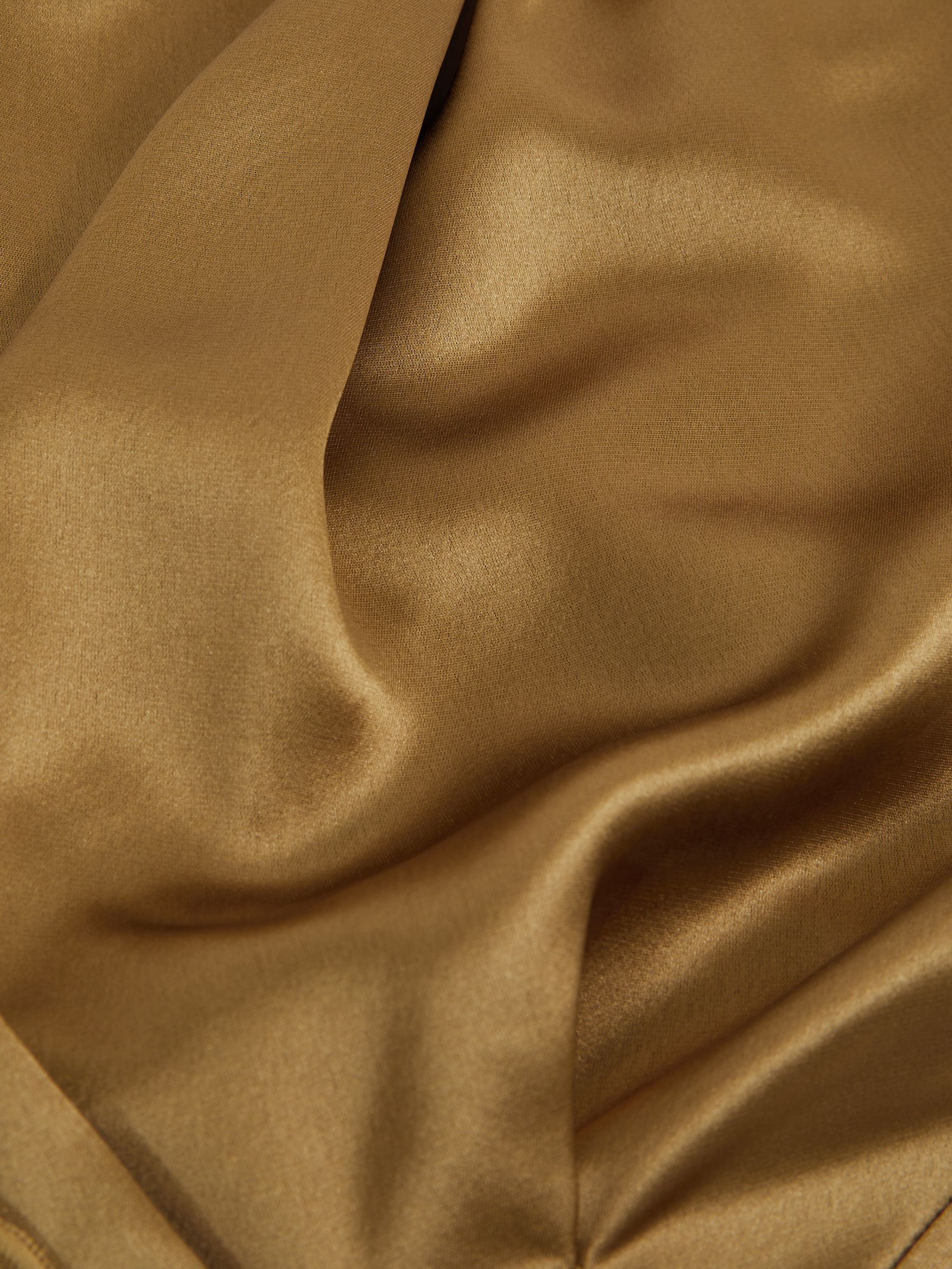 Acler Draped Satin Midi Dress in Gold Moss - Image 5 of 5
