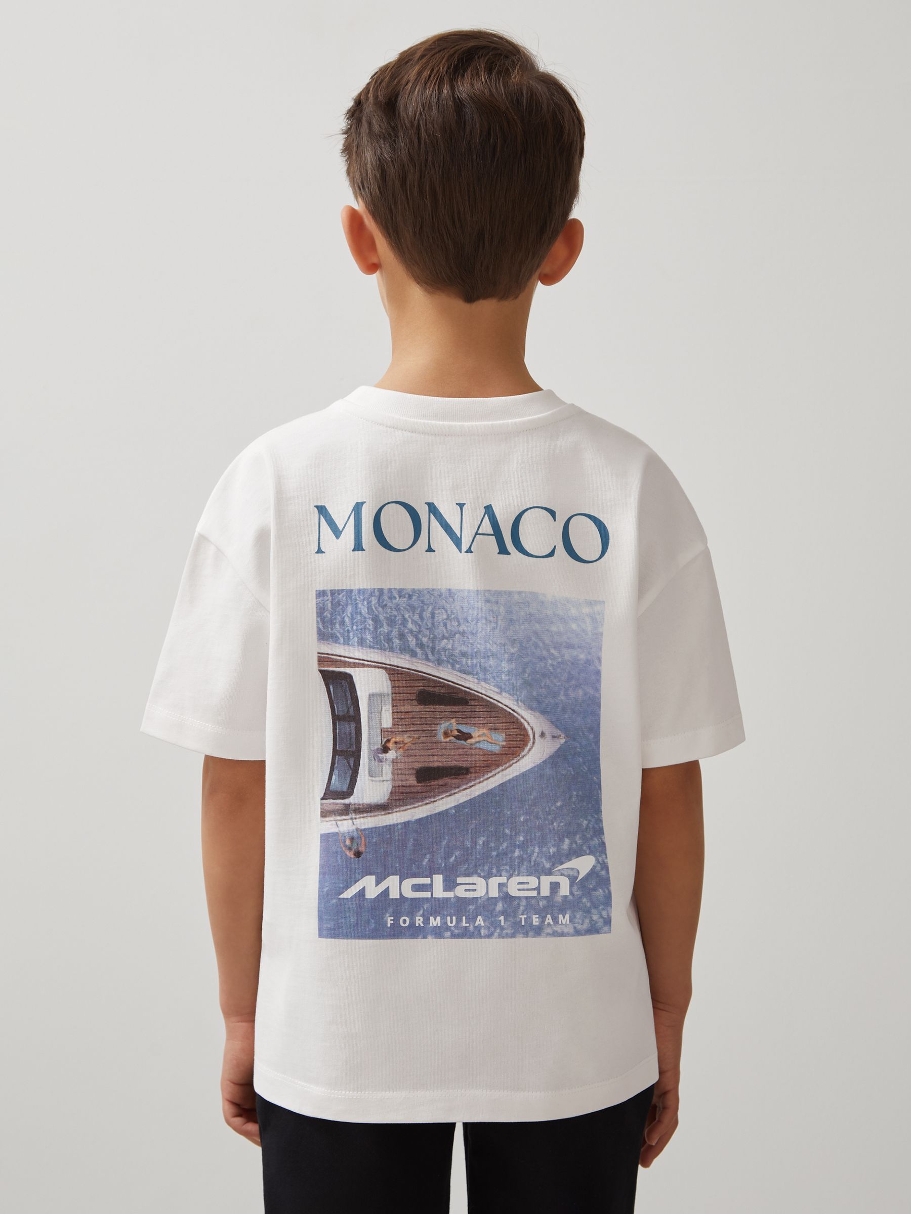 Unisex Fit McLaren F1 Team Monaco GP T-Shirt in White/Blue - Image 3 of 9