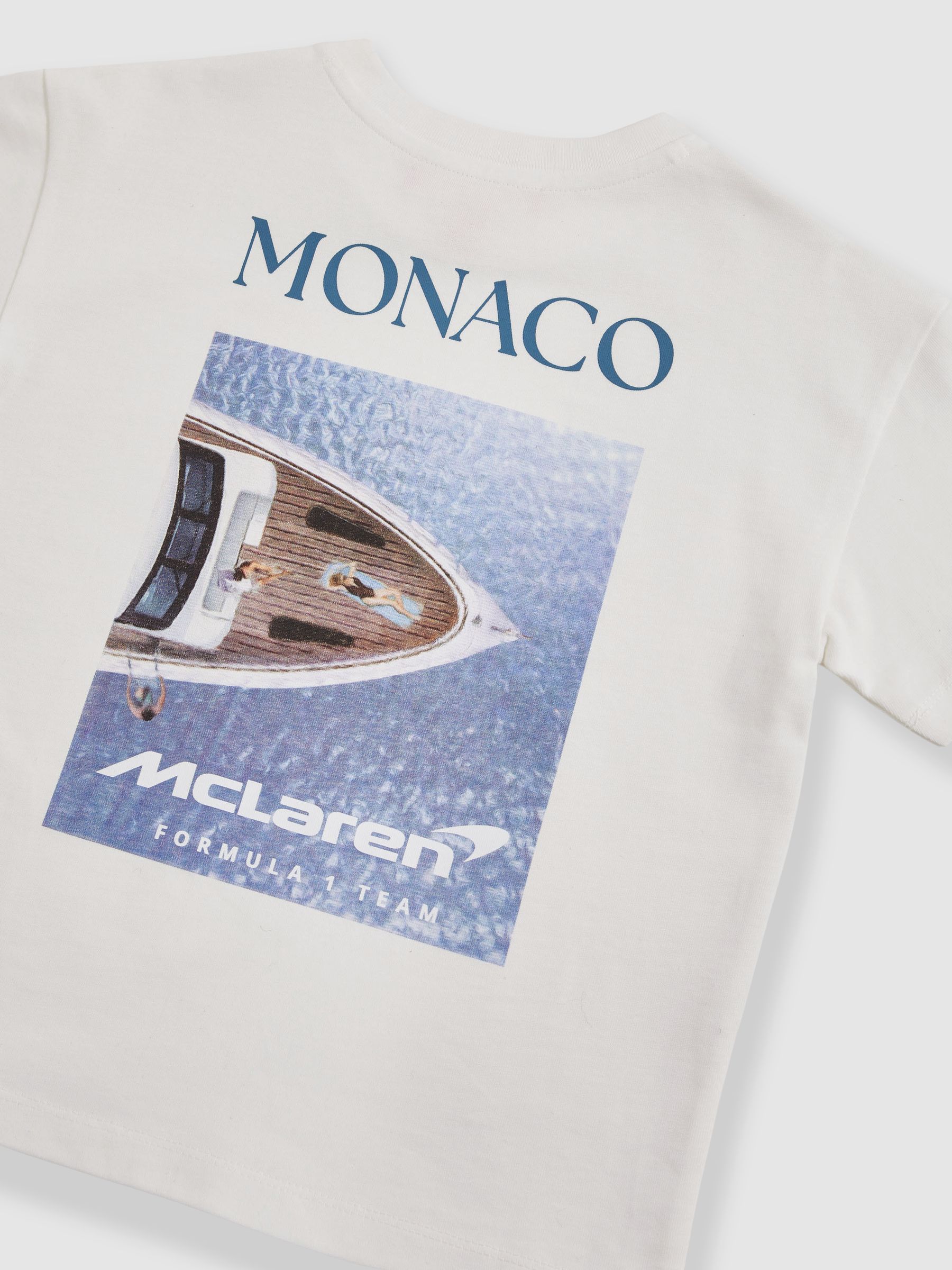 Unisex Fit McLaren F1 Team Monaco GP T-Shirt in White/Blue - Image 8 of 9