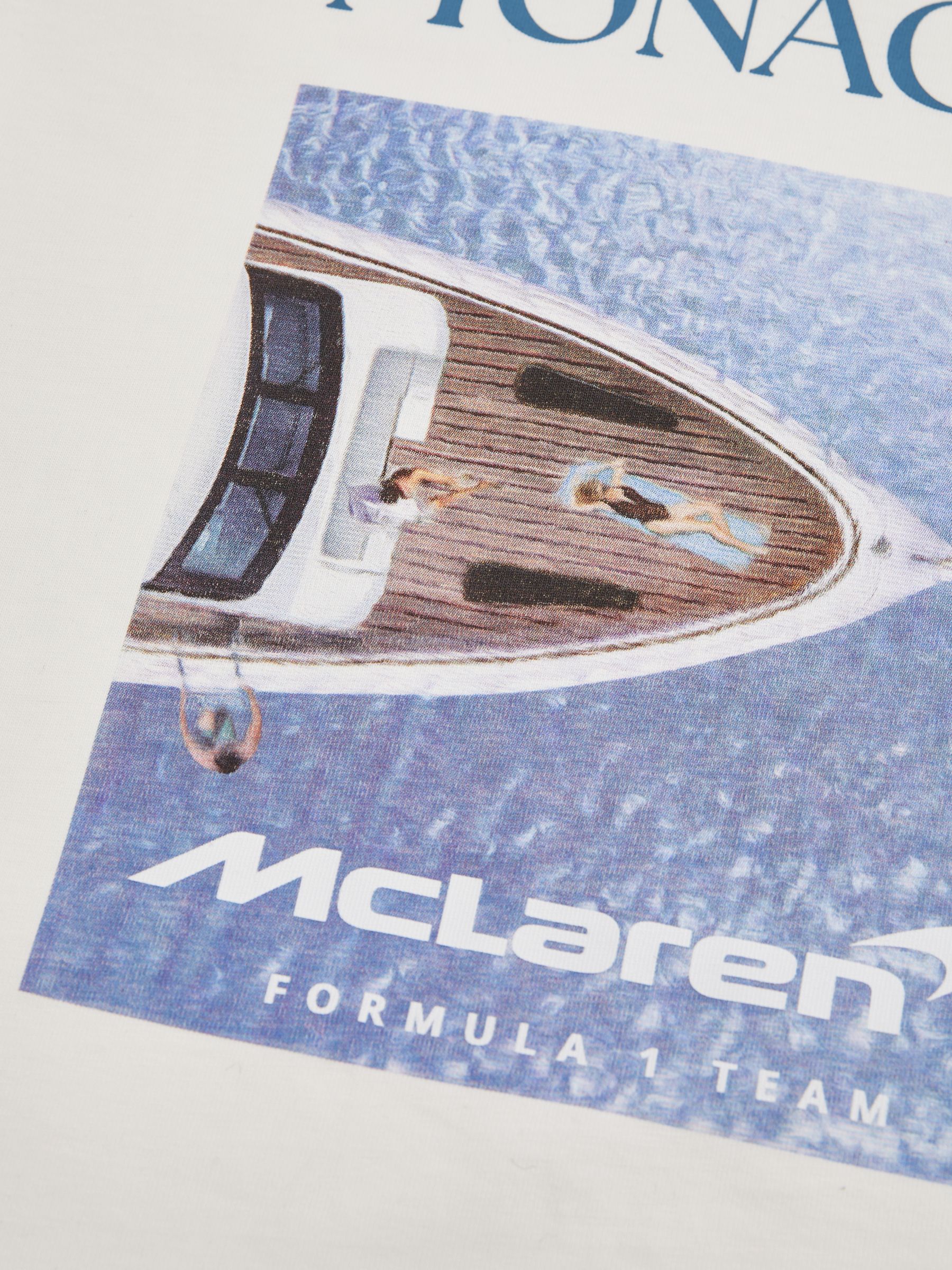 Unisex Fit McLaren F1 Team Monaco GP T-Shirt in White/Blue - Image 9 of 9