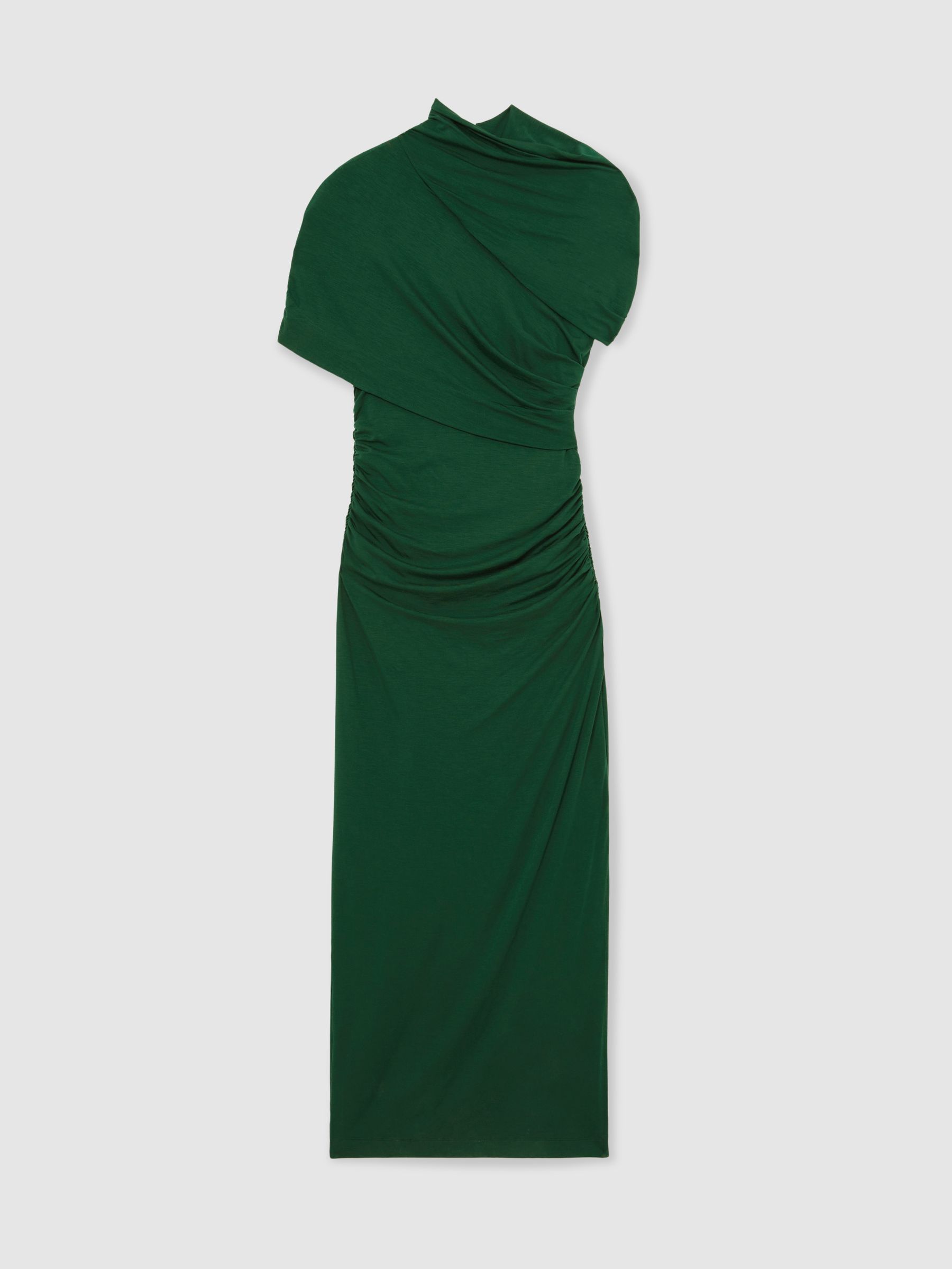 【海外限定】REISSドレス☆Green Azure Stretch Lyocell Ruched Reiss Stretch Lyocell Ruched Midi Dress in Green | REISS