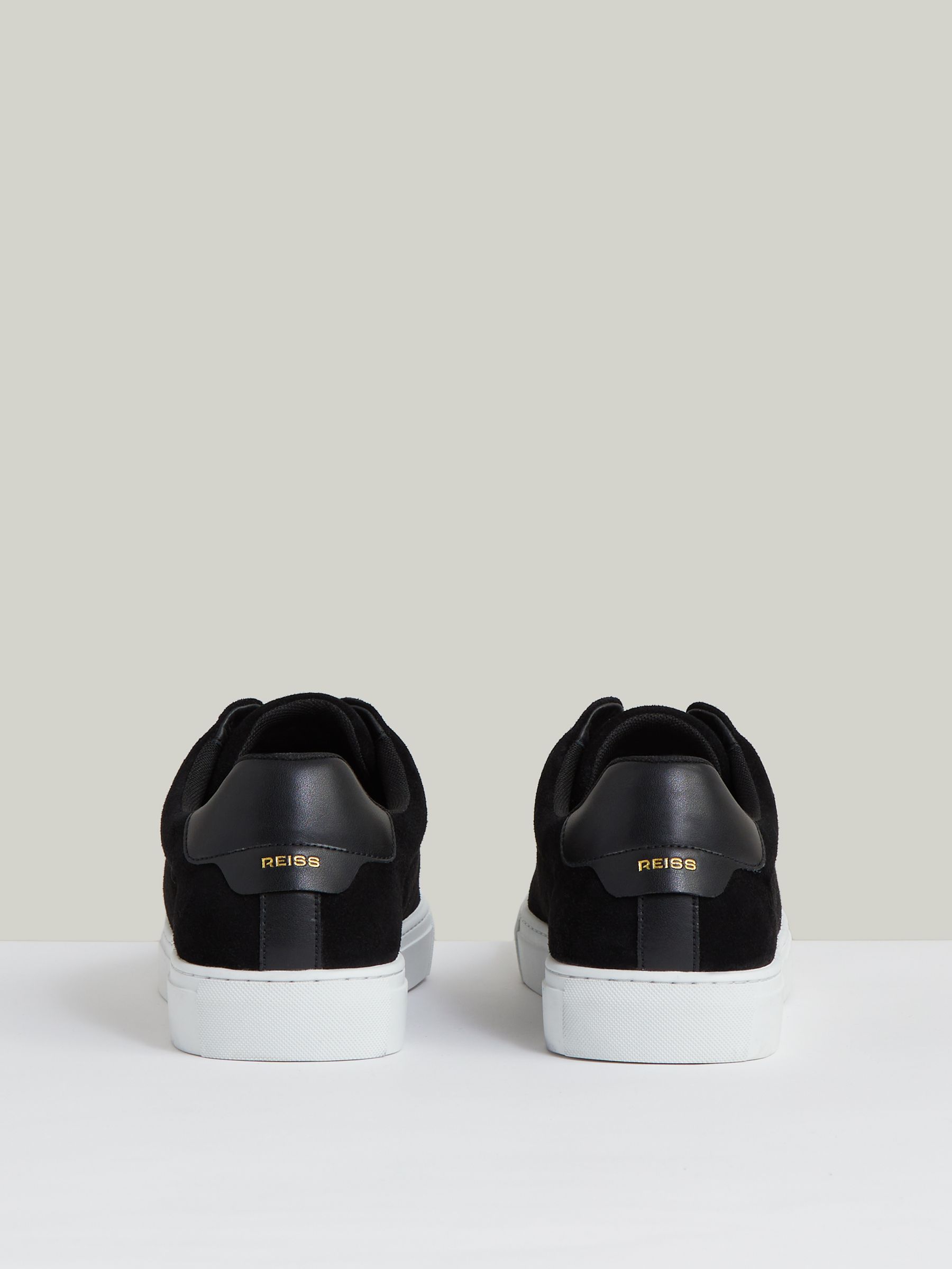 Suede Slip-On Elasticated Trainers in Black - Image 6 of 6