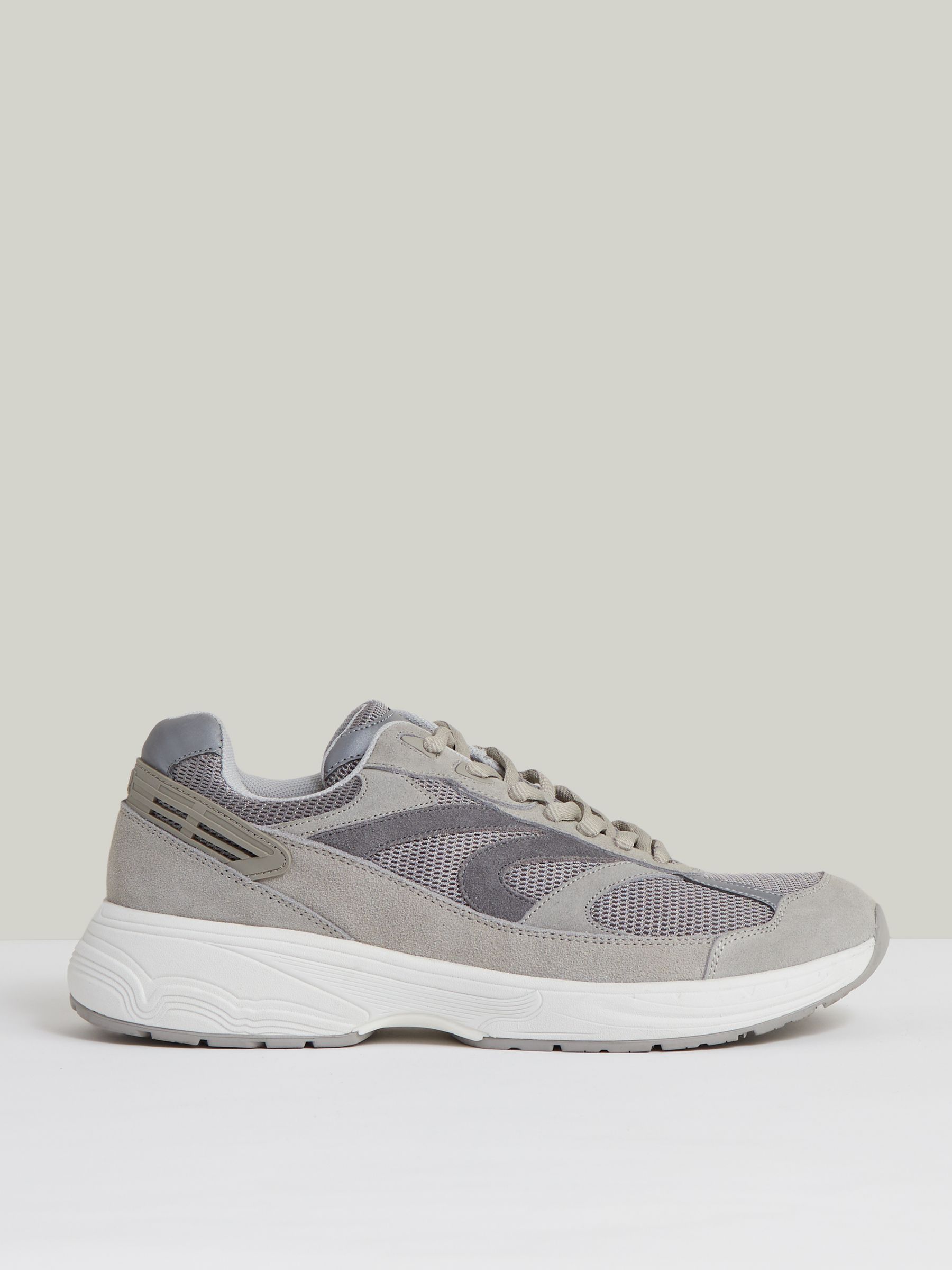 Panelled Running Trainers in Grey - Image 1 of 6