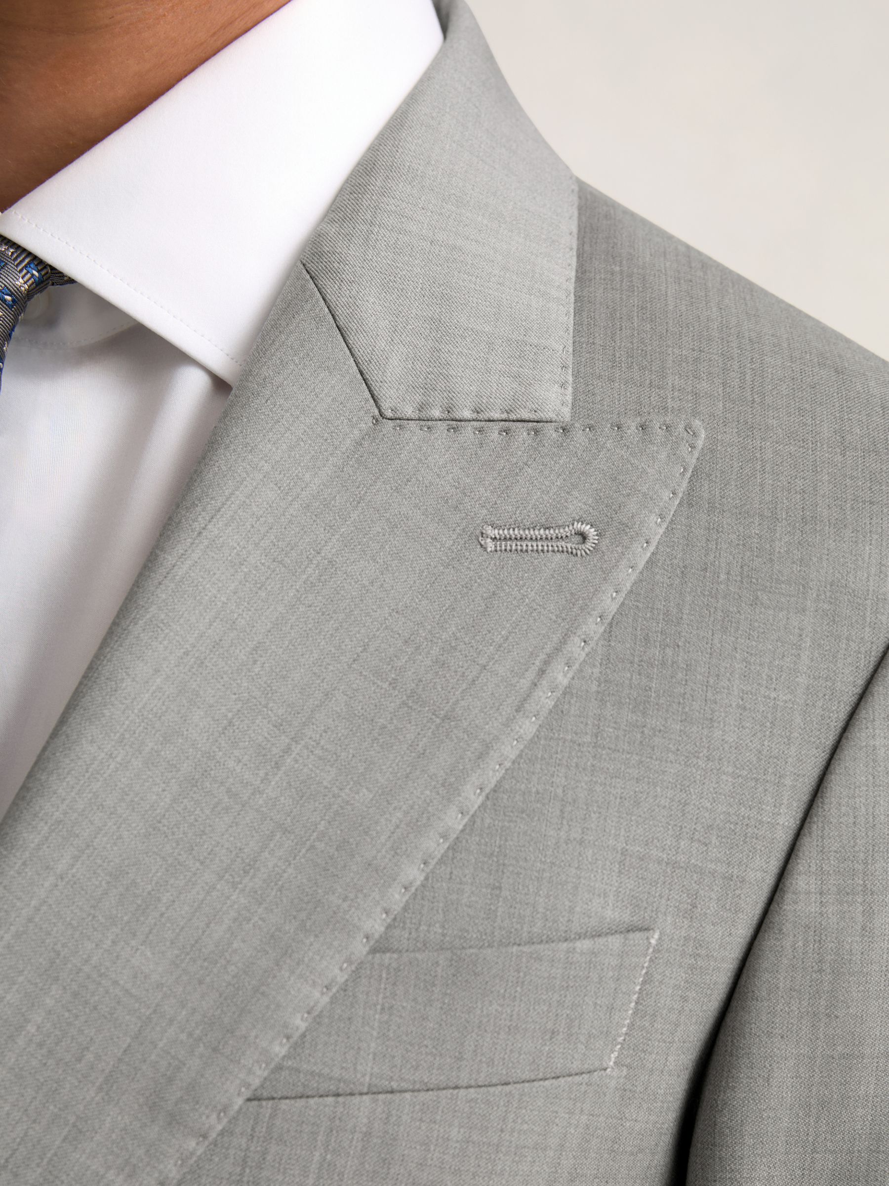 Slim-Fit Wool Single Breasted Suit Blazer in Mid Grey - Image 5 of 11
