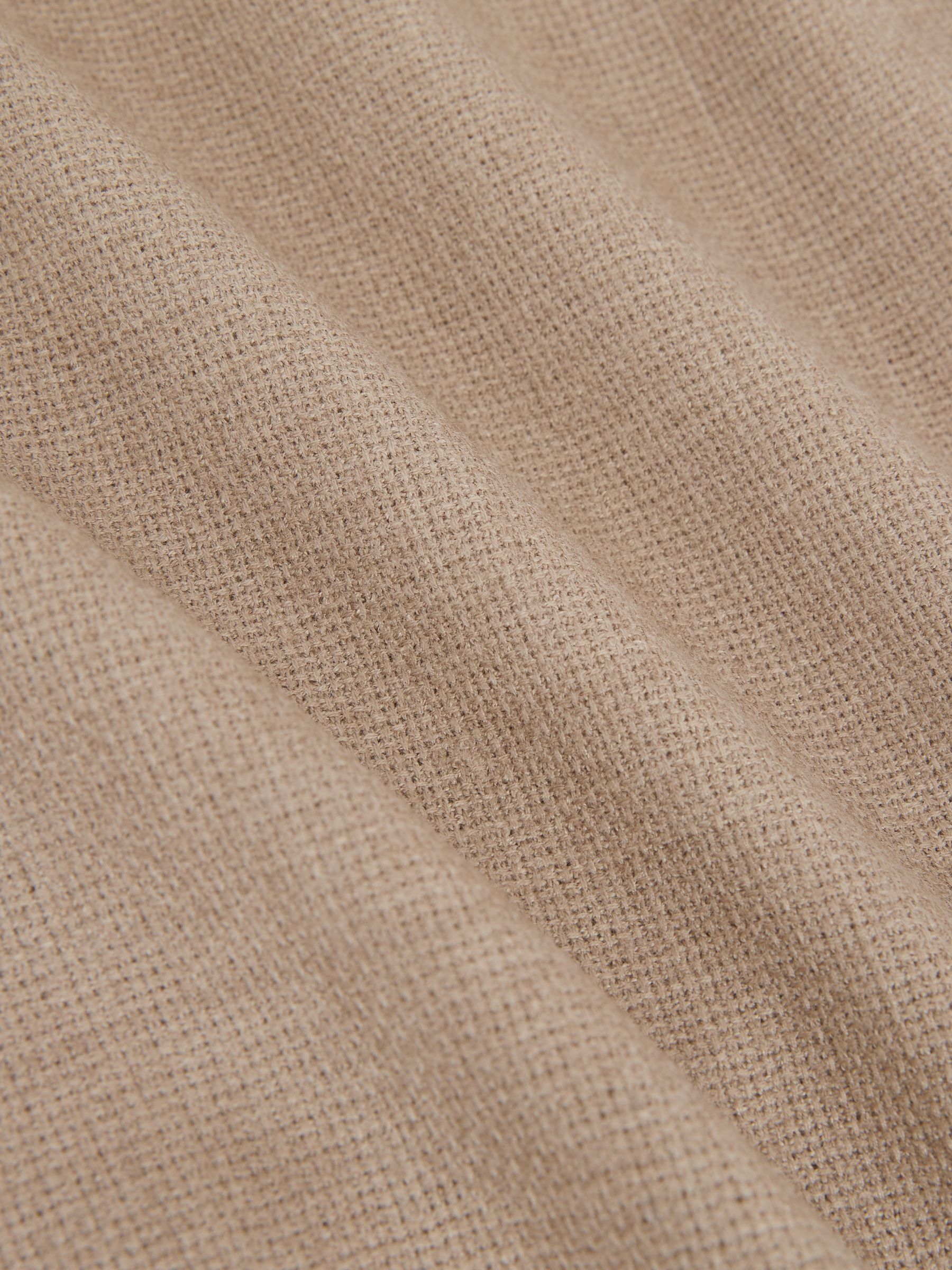 Slim-Fit Wool-Blend Double-Breasted Suit Blazer in Oatmeal Brown - Image 7 of 8