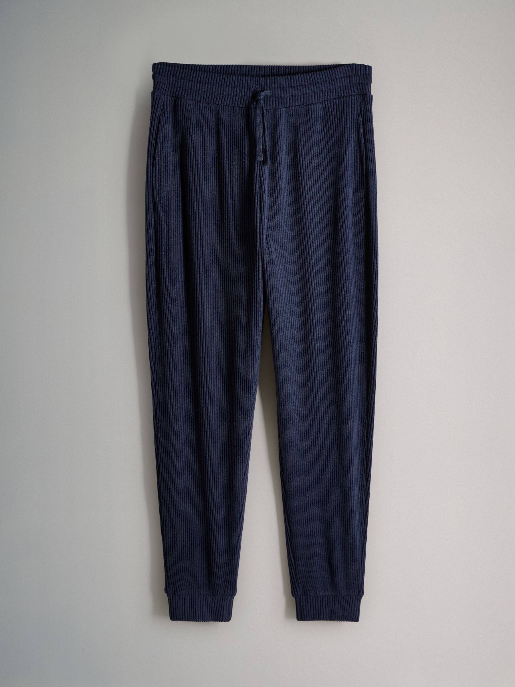 Navy - 2 Pack Soft Rib Crew Neck Sweatshirt and Cuffed Joggers Lounge Set - Image 5 of 13