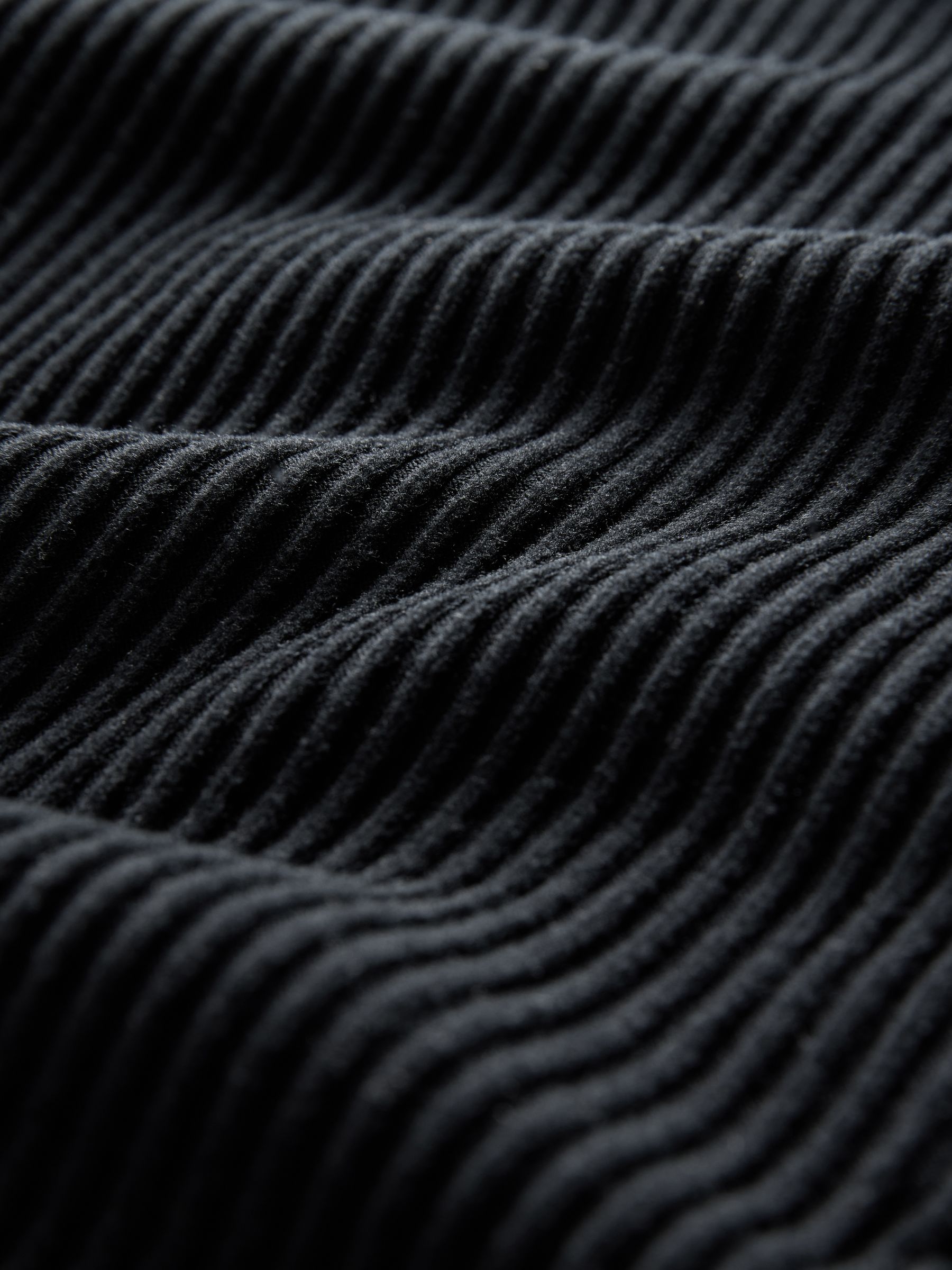 Black - Soft Touch Rib Funnel Neck Sweatshirt/Wide Leg Joggers Coord - Image 5 of 5