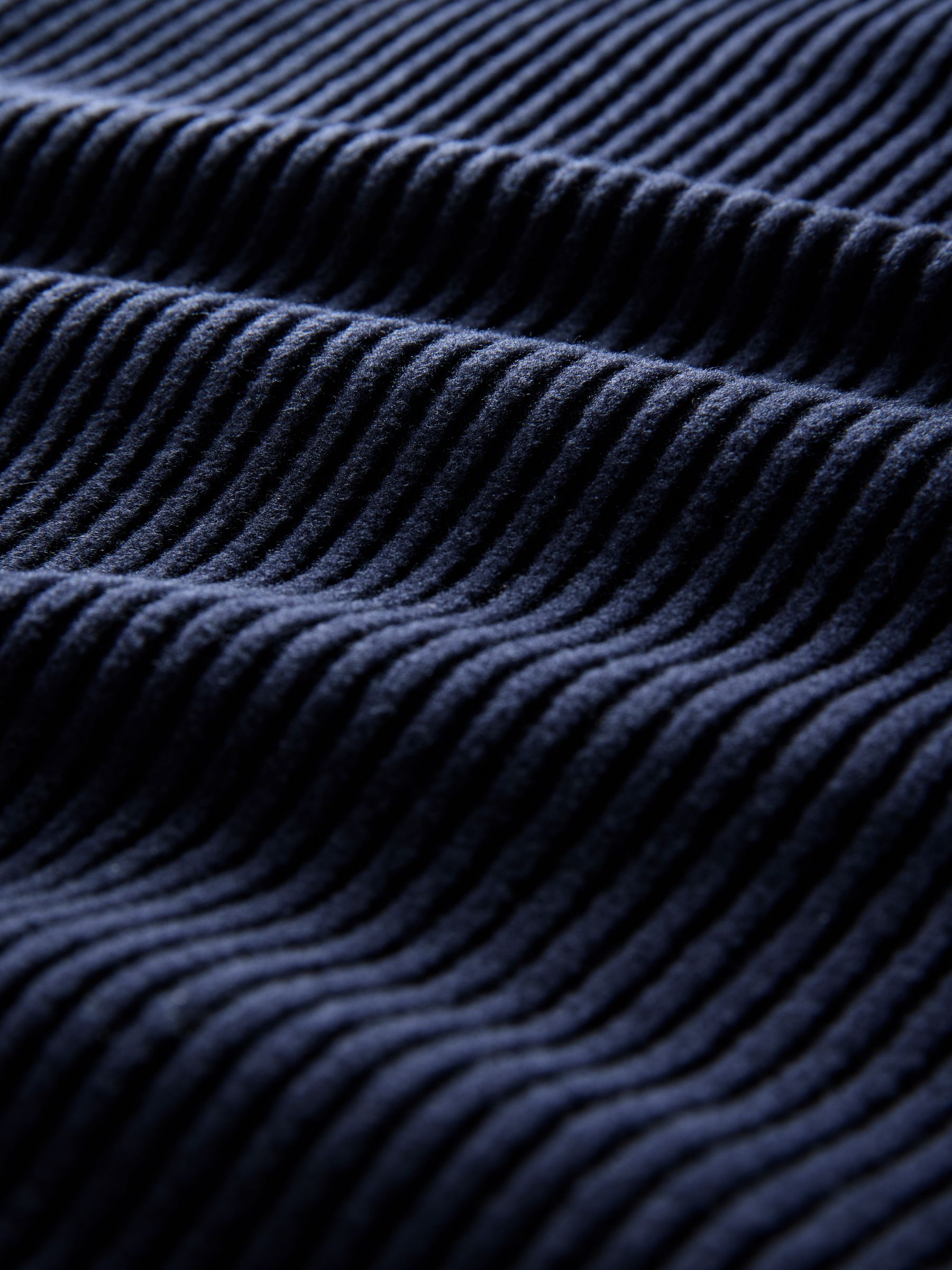 Navy - Soft Touch Rib Funnel Neck Sweatshirt/Wide Leg Joggers Coord - Image 11 of 11