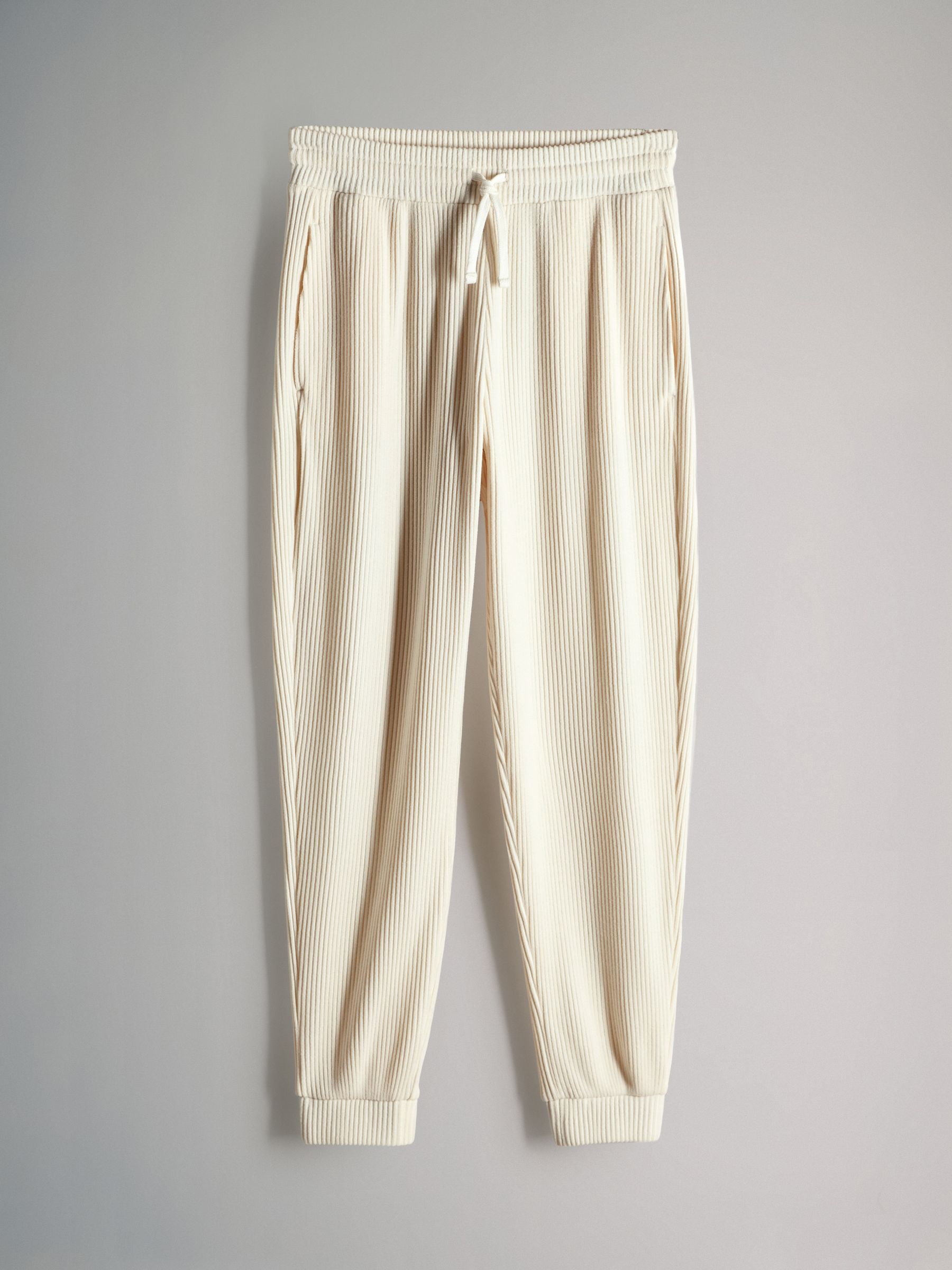 Cream - 2 Pack Soft Rib Crew Neck Sweatshirt and Cuffed Joggers Lounge Set - Image 3 of 5