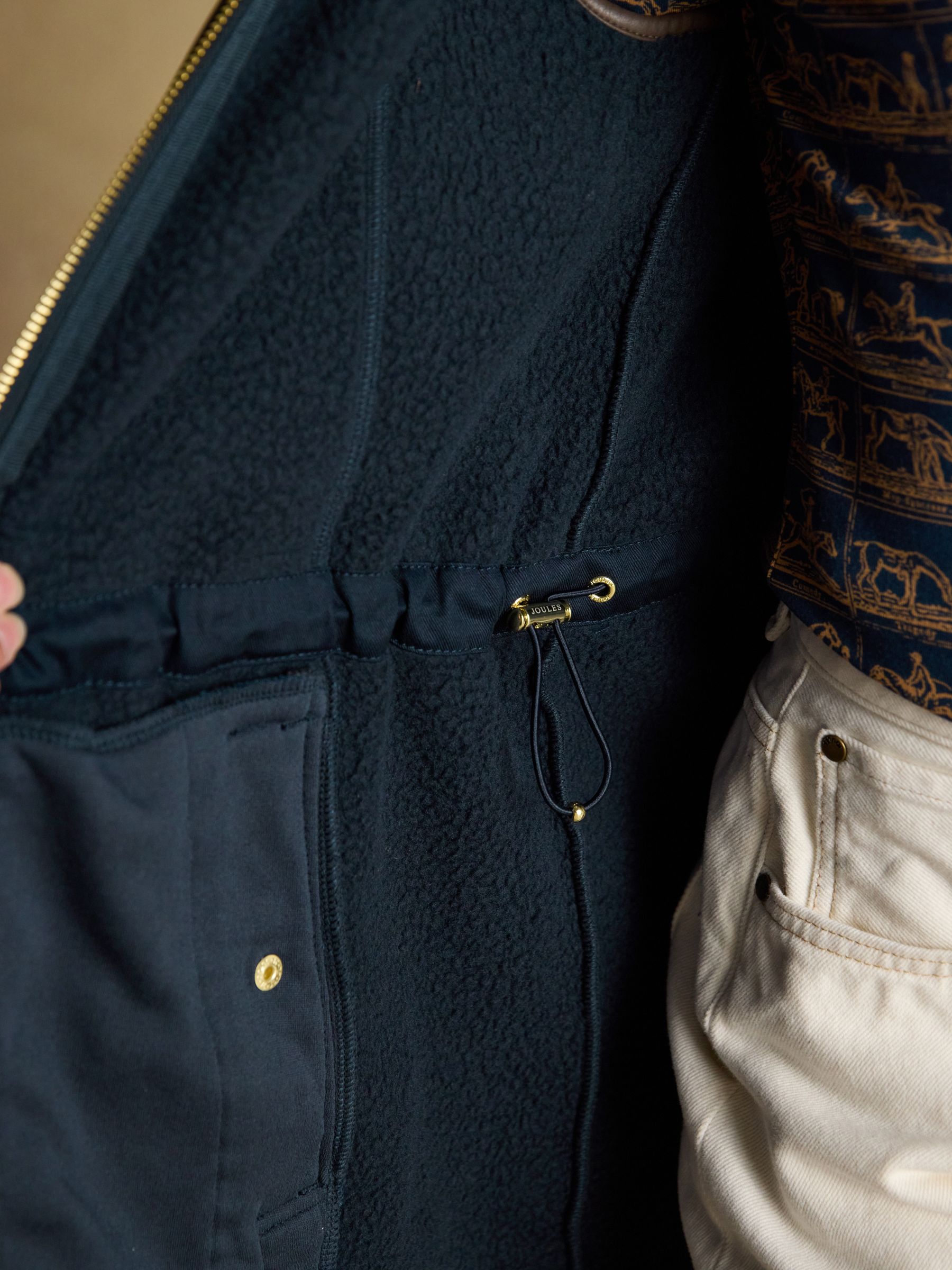 Heritage Navy Blue Longline Fleece Gilet - Image 7 of 10