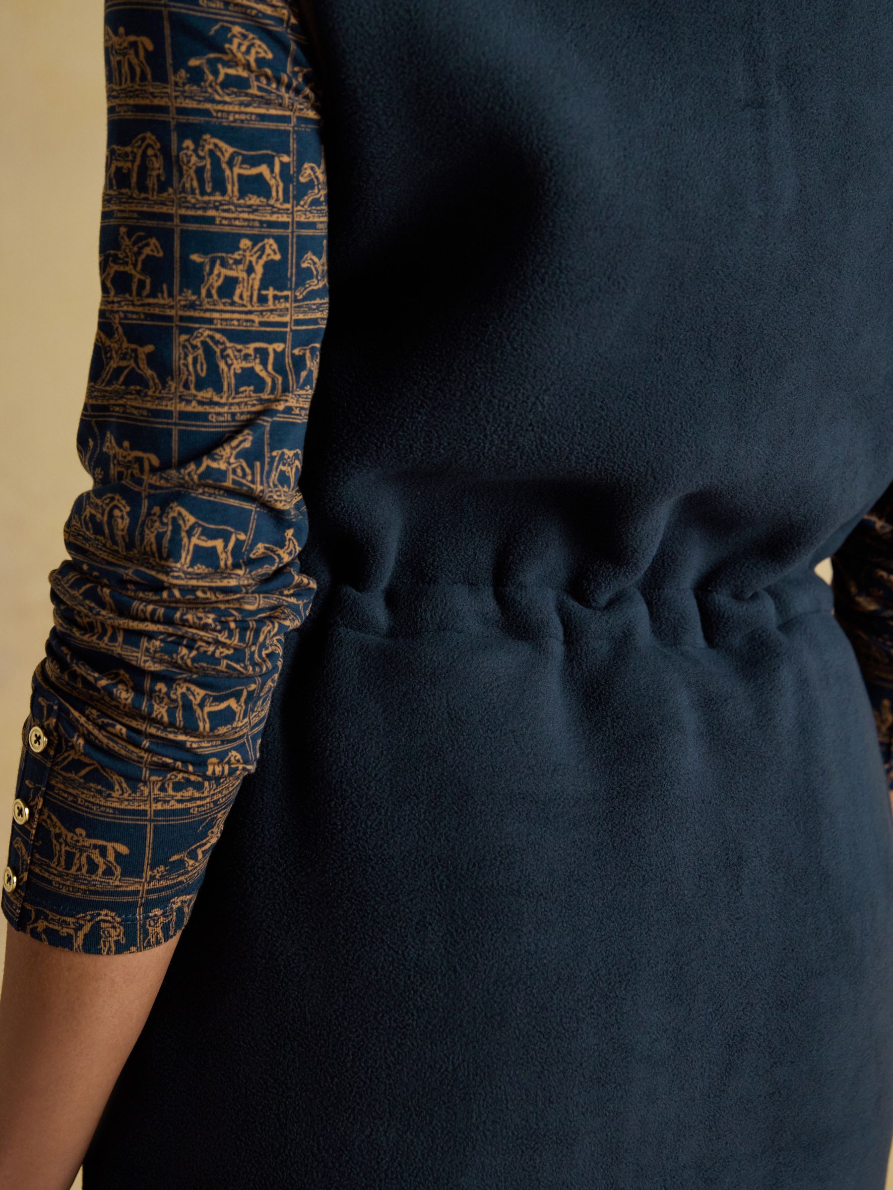 Heritage Navy Blue Longline Fleece Gilet - Image 9 of 10