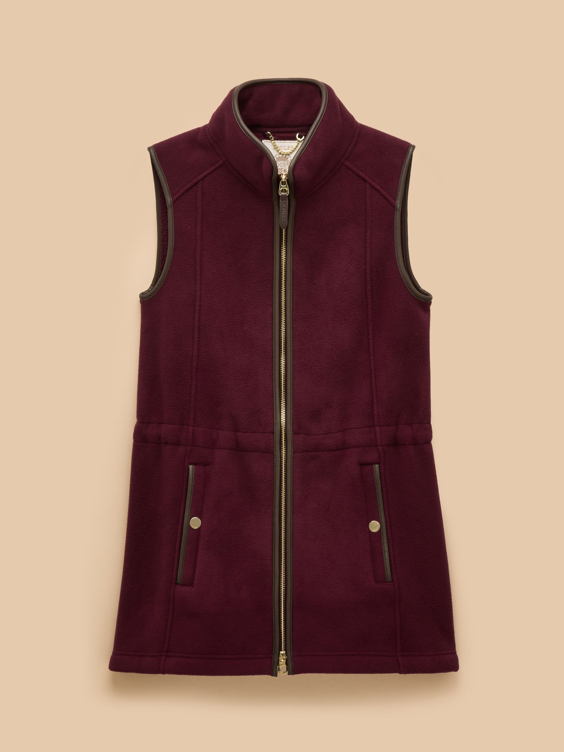 Heritage Burgundy Longline Fleece Gilet - Image 11 of 11