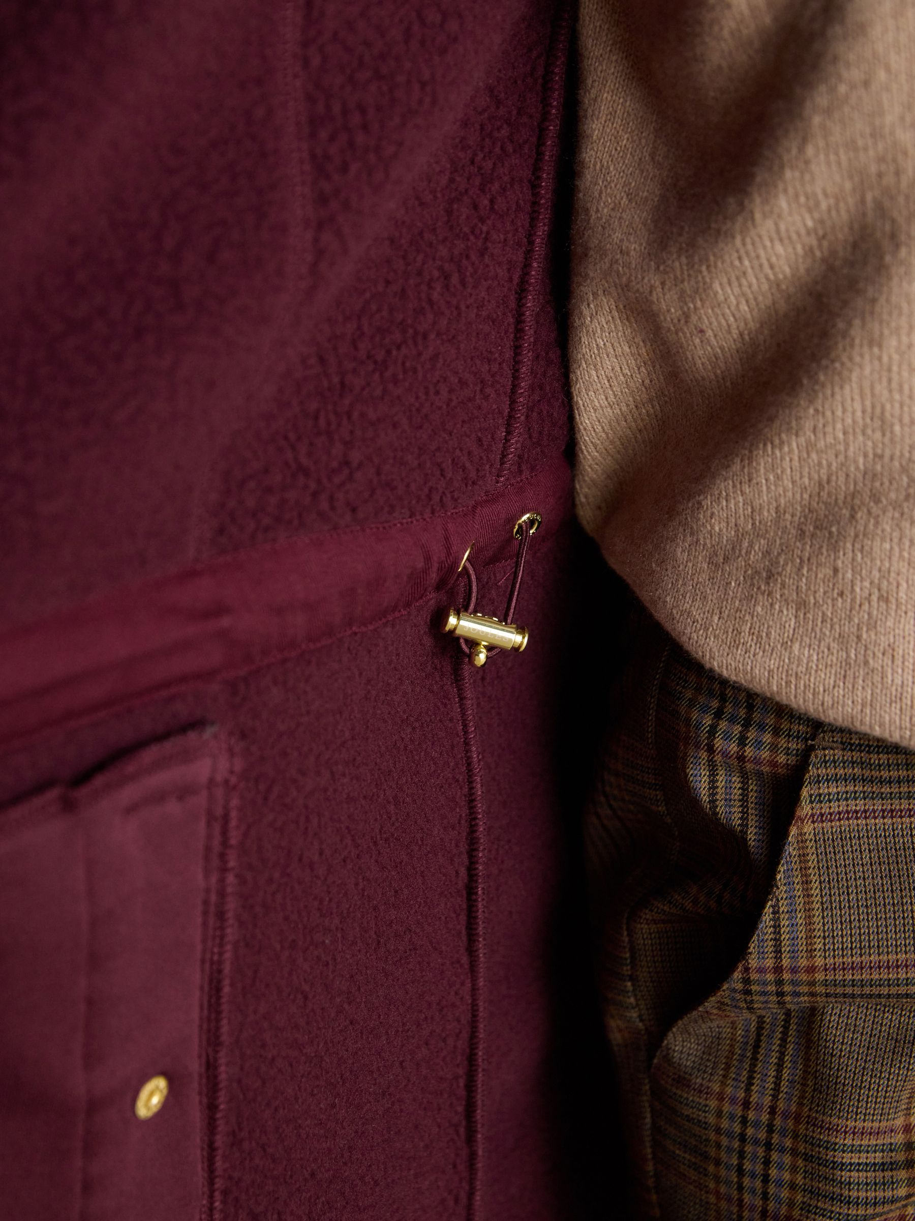 Heritage Burgundy Red Longline Fleece Gilet - Image 7 of 13