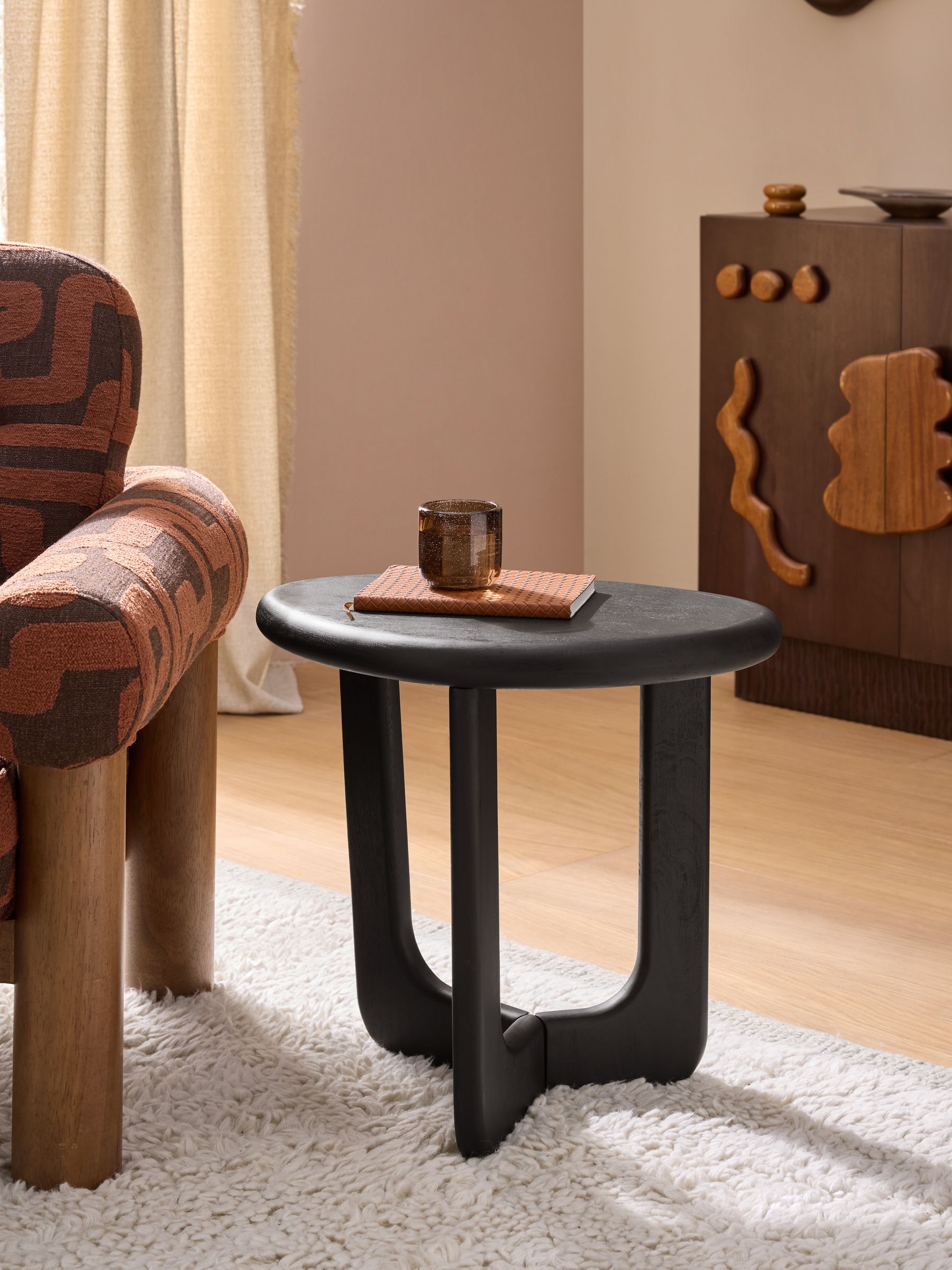 Arlo Side Table in Black Mango Wood - Image 1 of 6