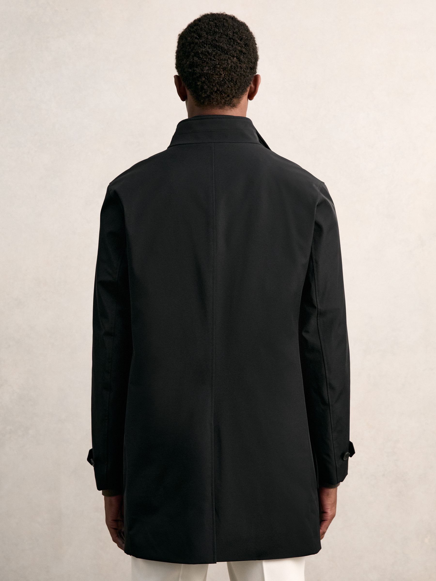 Hybrid Removable-Gilet Overcoat in Black - Image 5 of 7