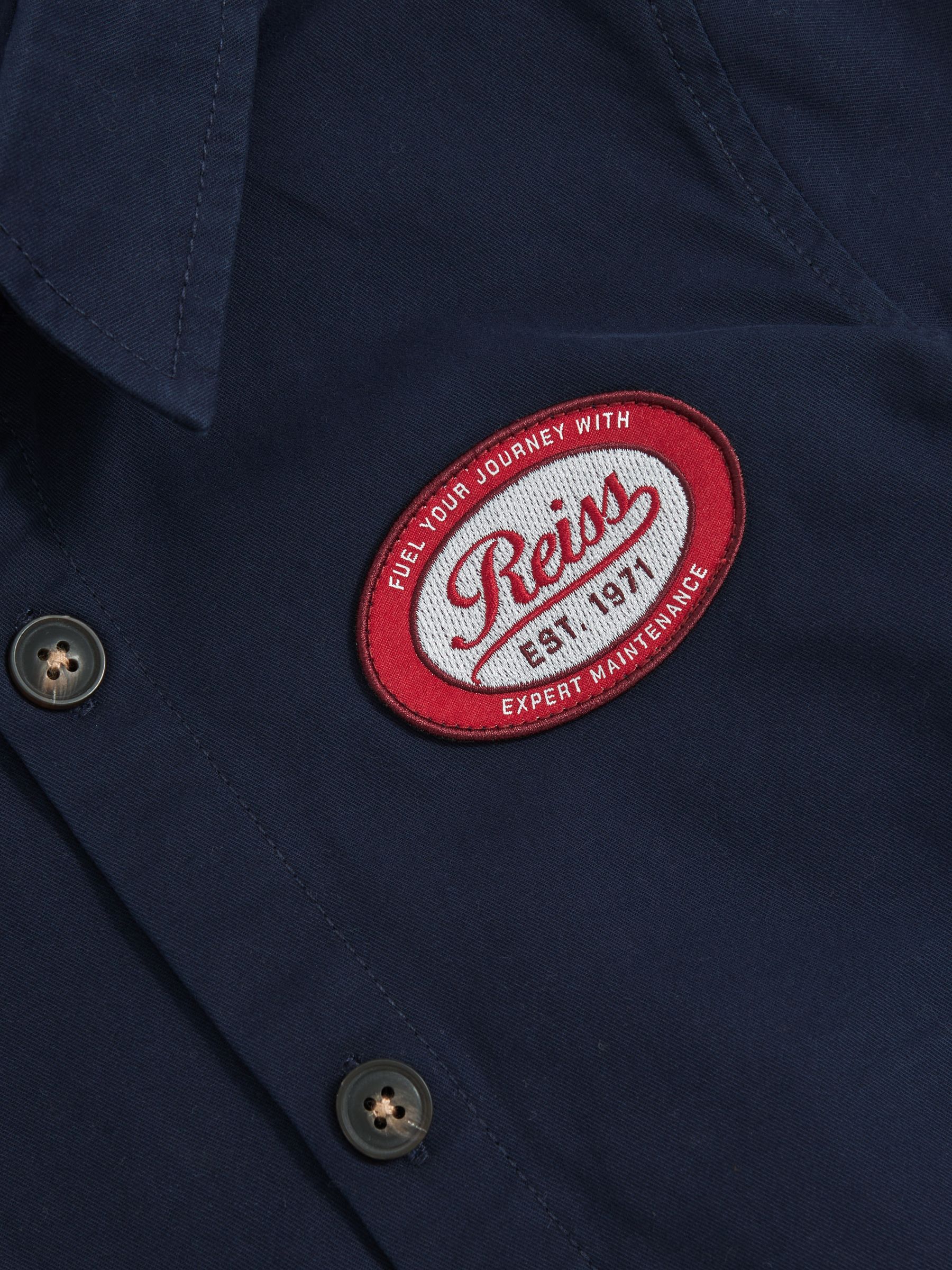 Cotton Removable-Hood Motor Cars Jacket in Navy - Image 5 of 5