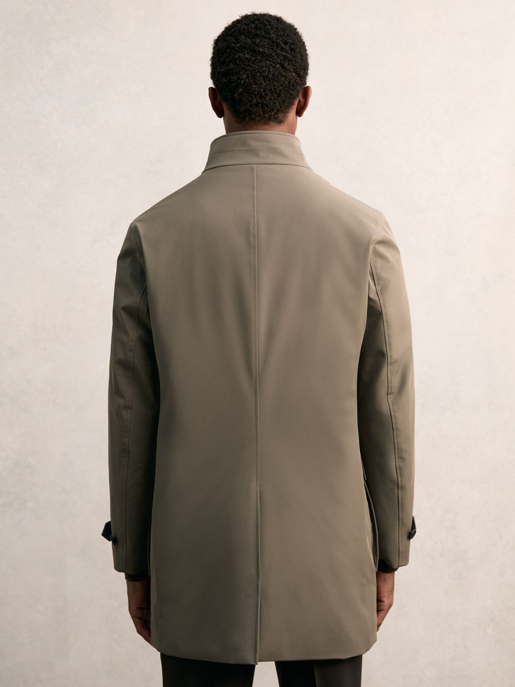 Hybrid Removable-Gilet Overcoat in Mushroom Brown - image 4