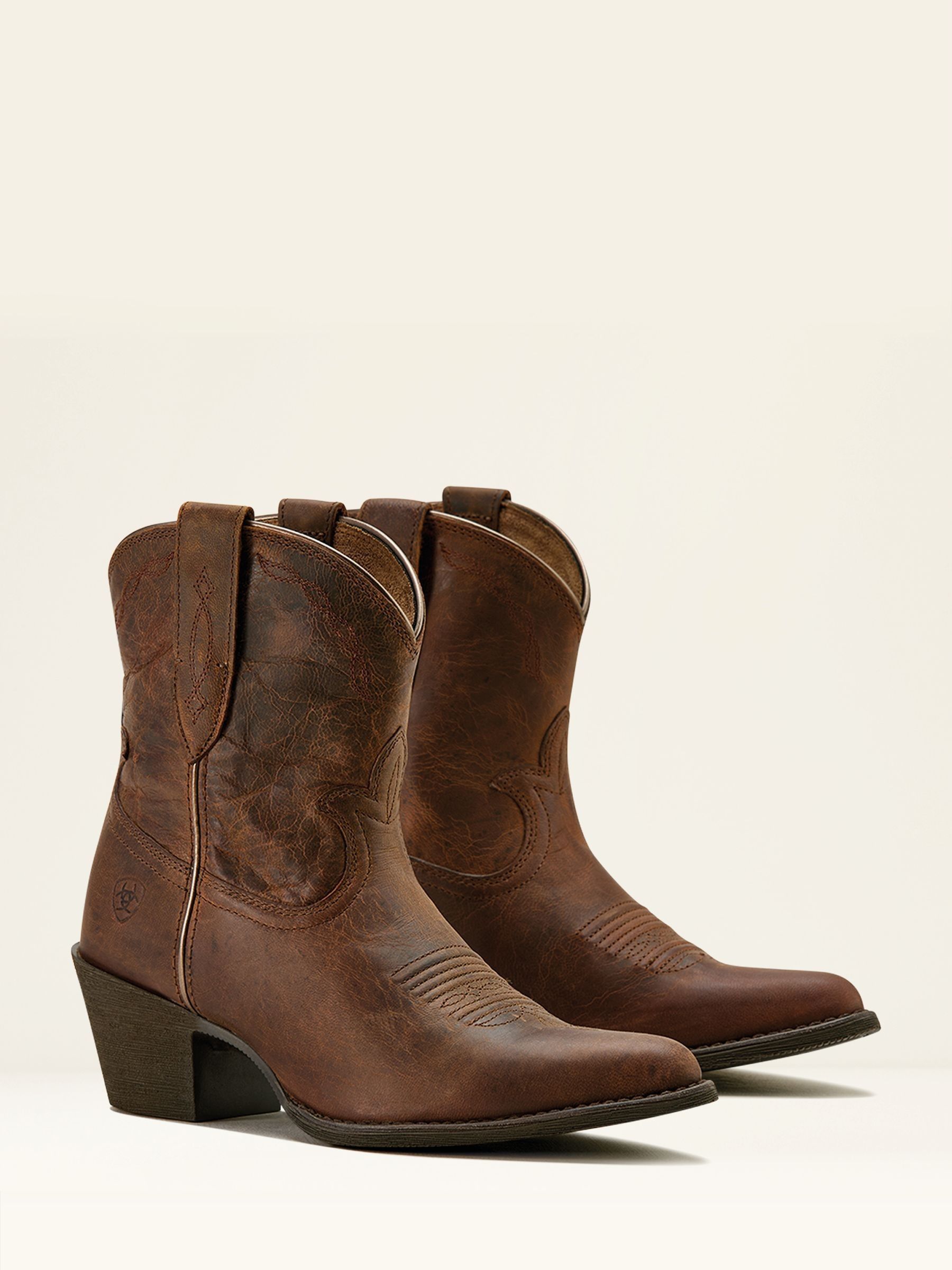Ariat Brown Ariat Maggie Leather J Toe Western Brown Boots - Image 3 of 5