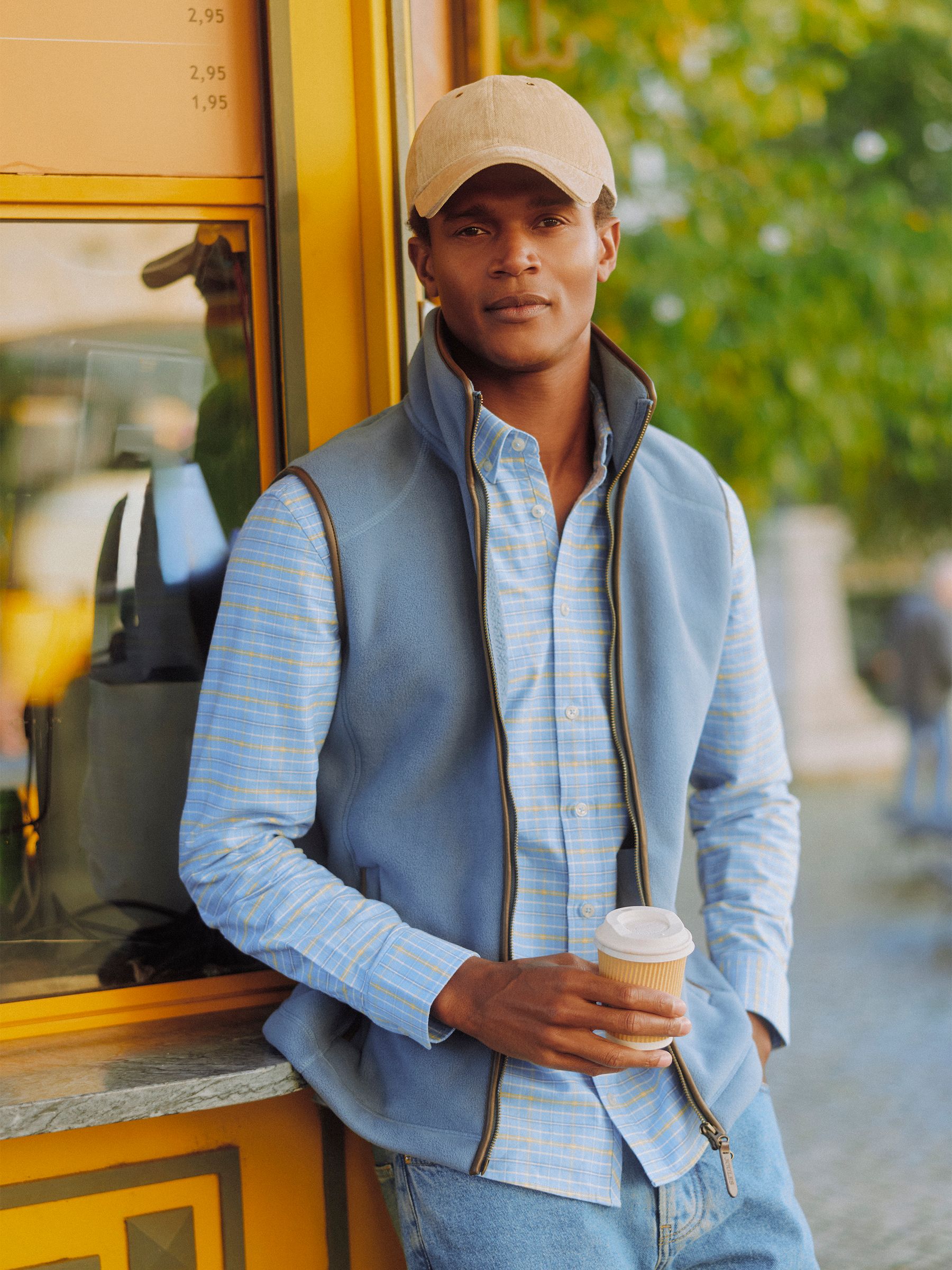 Heritage Fleece Chambray Blue Gilet - Image 2 of 12