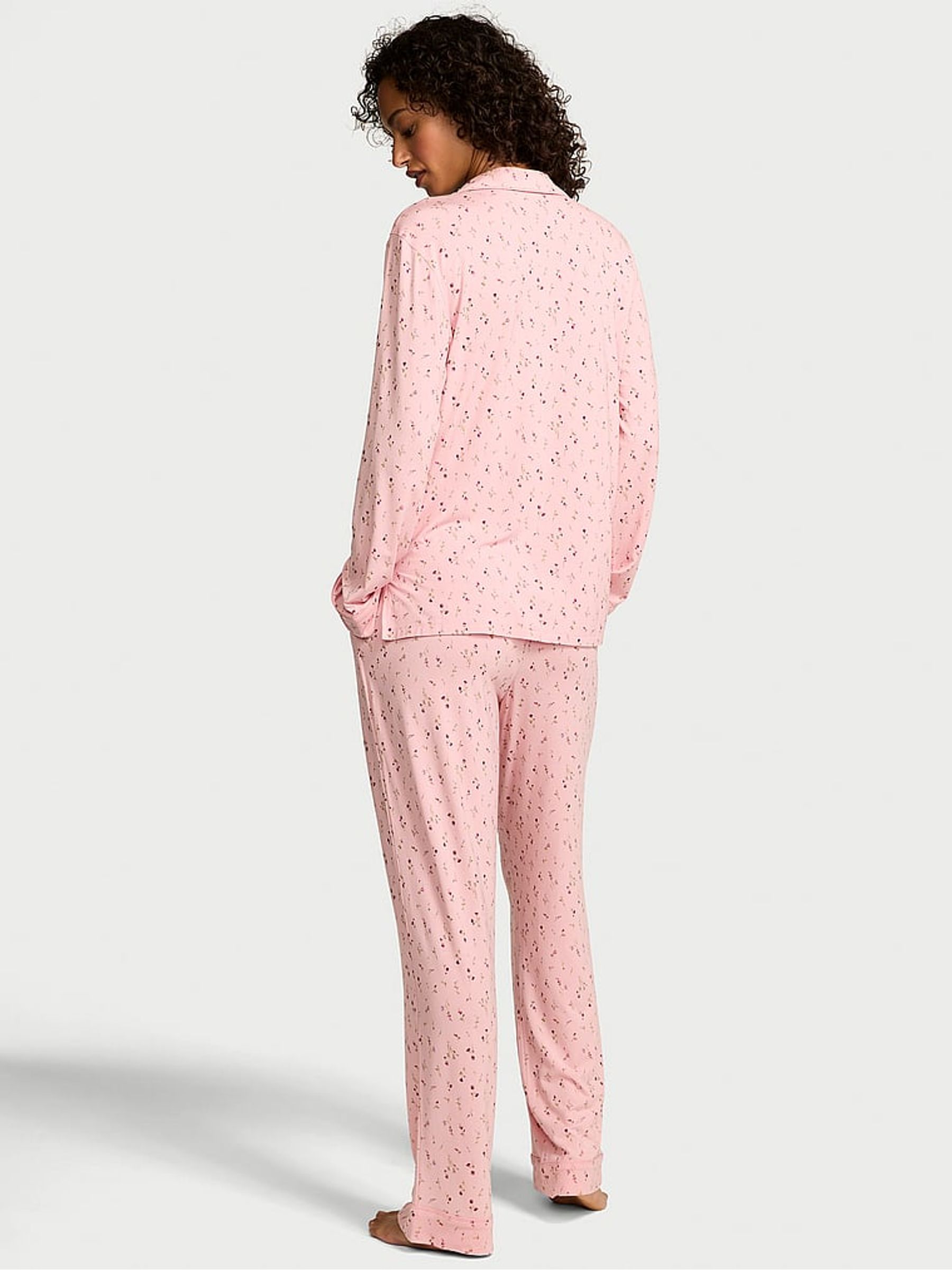 Pink Lily Ditsy Floral Modal Long Pyjama Set - Image 2 of 2