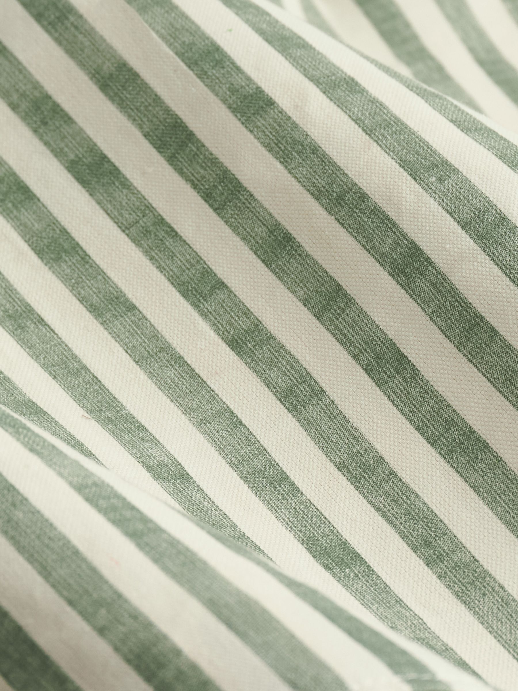 Yard Green Hebden Striped Cotton Lined Eyelet Curtains Lined Pair - Image 5 of 5 Yard Green Hebden Striped Cotton Lined Eyelet Curtains Lined Pair - Image 5 of 5
