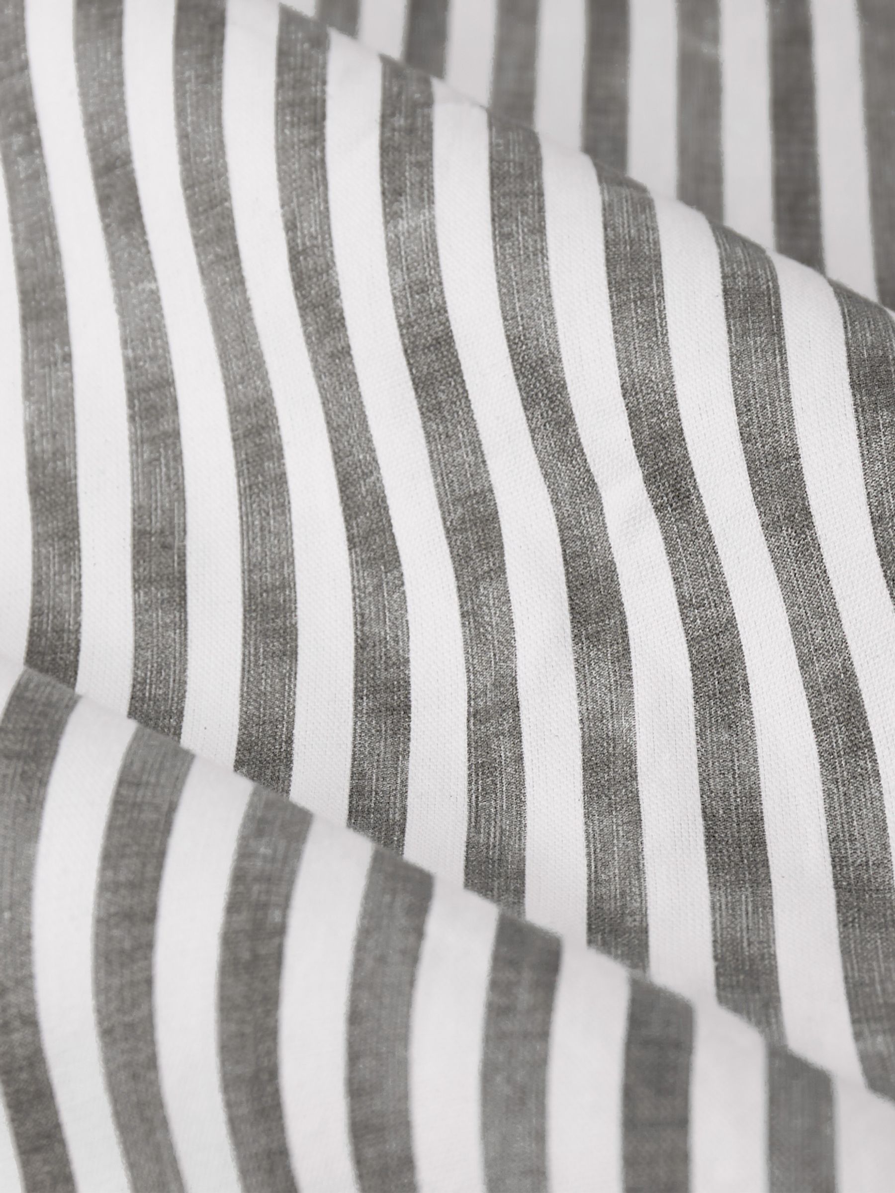 Yard Grey Hebden Striped Cotton Pencil Pleat Curtain Pair - Image 5 of 5 Yard Grey Hebden Striped Cotton Pencil Pleat Curtain Pair - Image 5 of 5