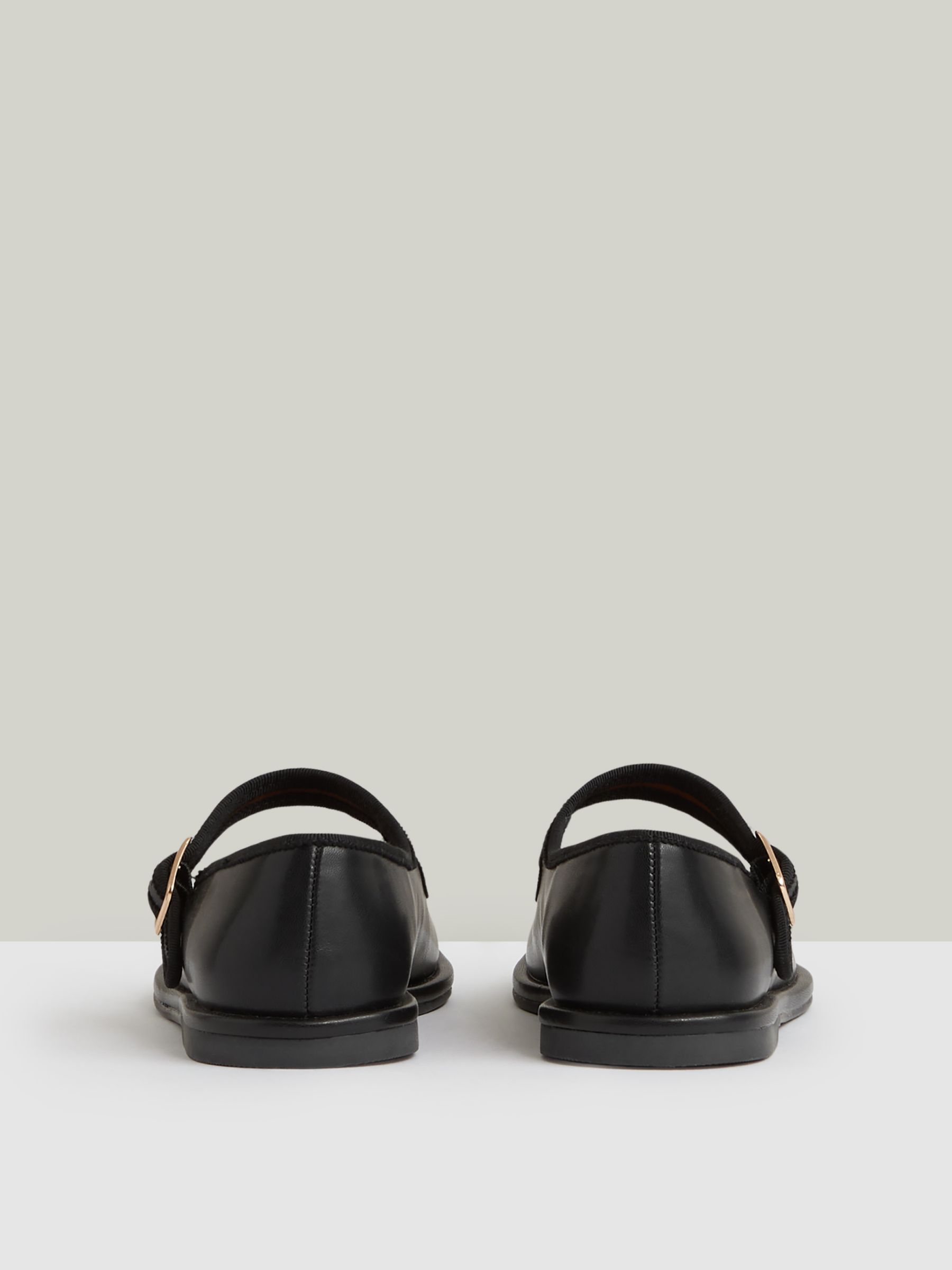 Leather Mary Jane Ballet Pumps in Black - Image 3 of 4