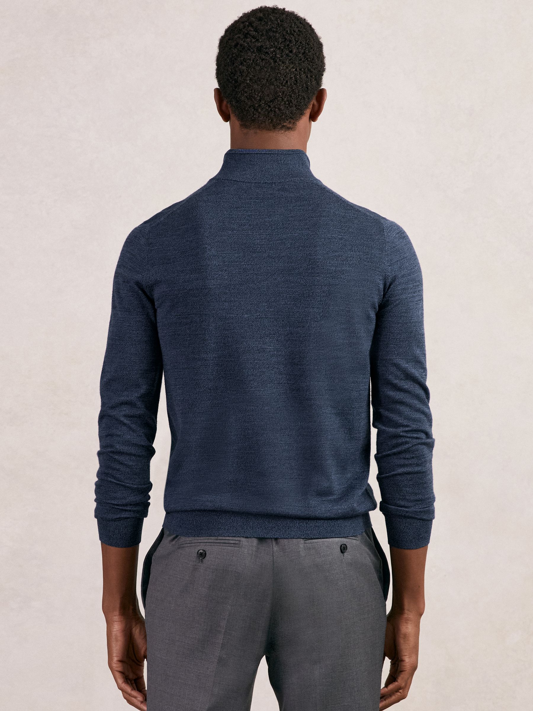 Wool Half-Zip Jumper in Denim Jaspe - image 3