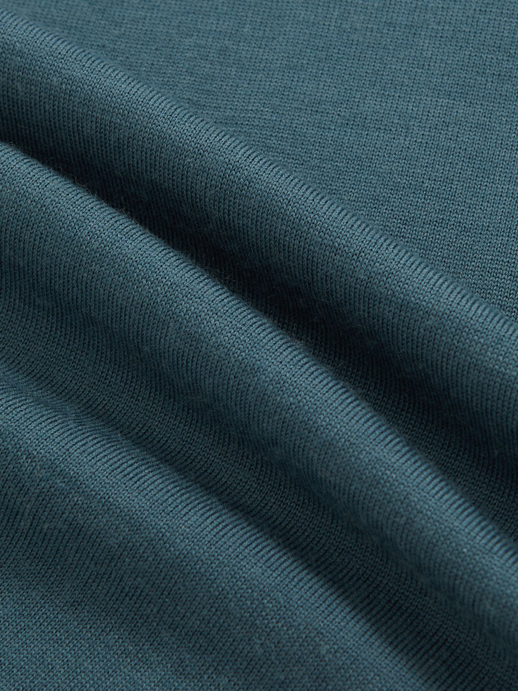 Merino Wool Half Zip Jumper in Orion Blue - Image 6 of 6