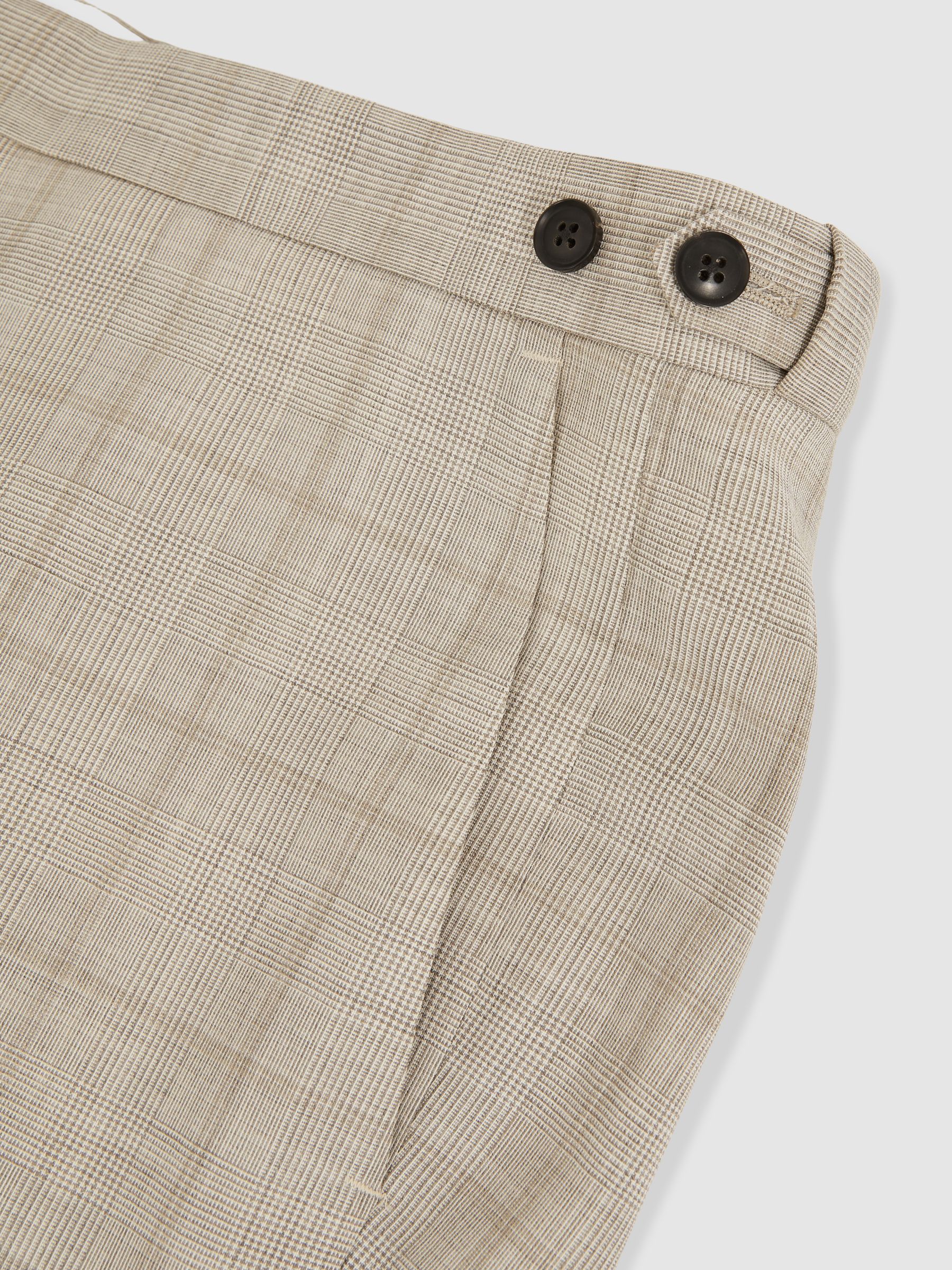 Slim-Fit Wool Check Suit Trousers in Oatmeal Brown - Image 6 of 6