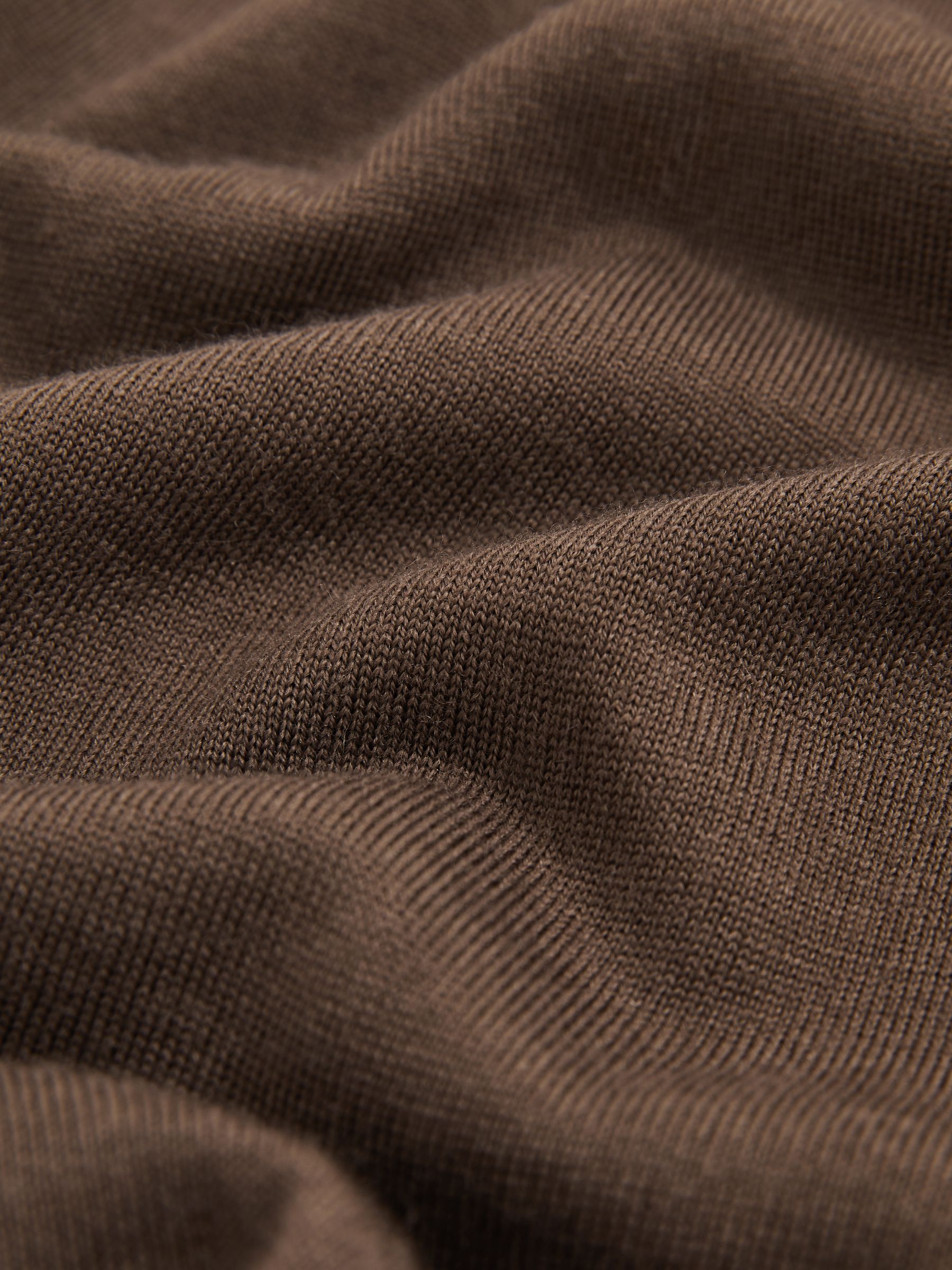 Merino-Wool Crew-Neck Jumper in Chocolate Brown - Image 6 of 6