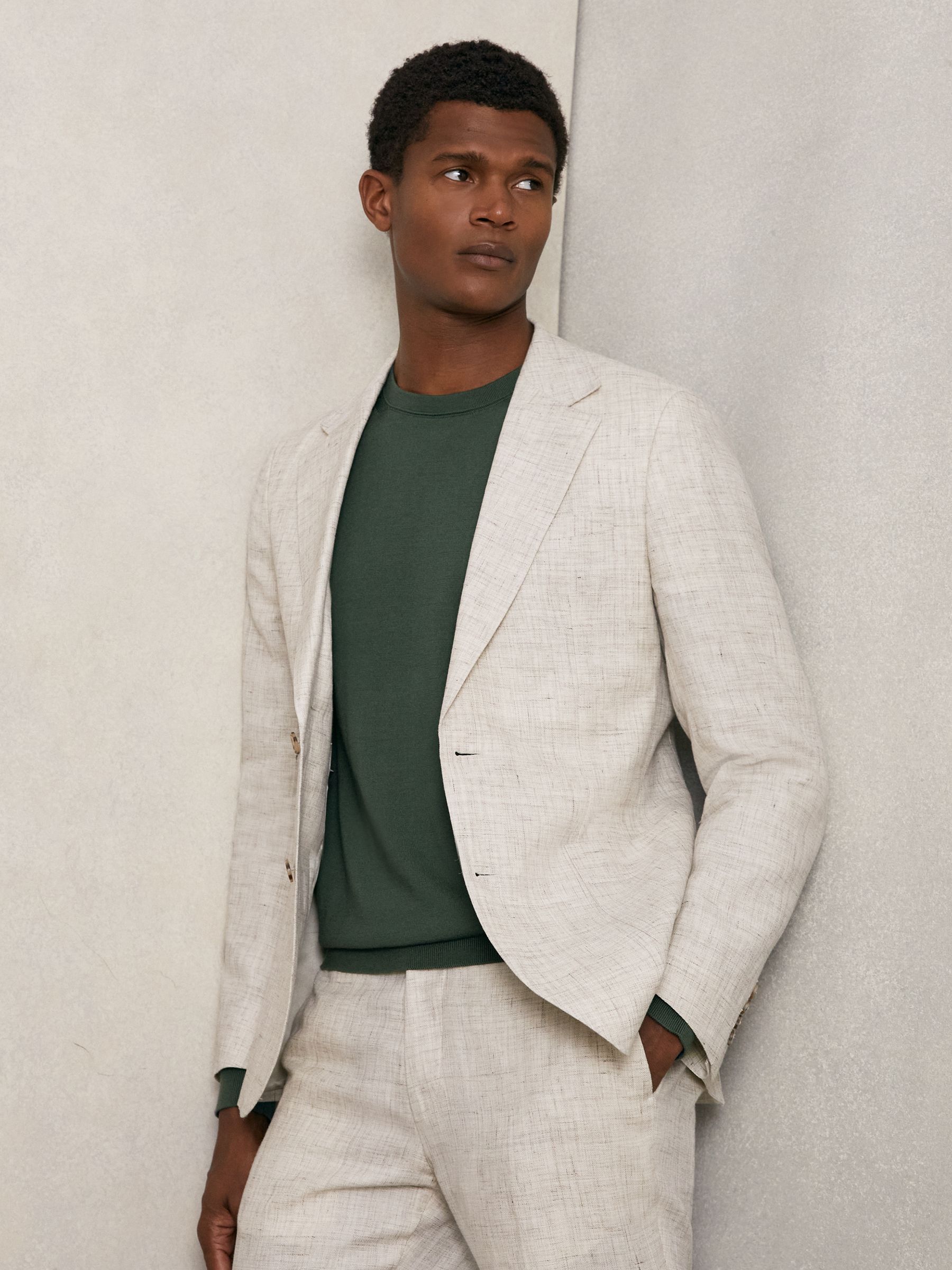 Wool Crew Neck Jumper in Kale Green - image 4