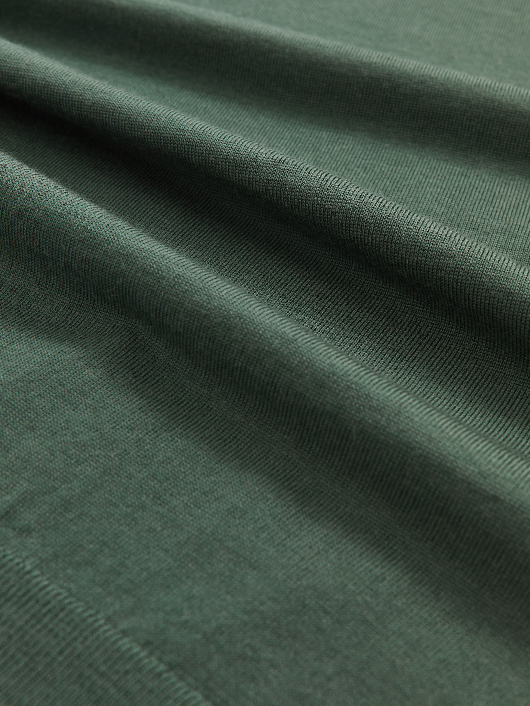 Wool Crew Neck Jumper in Kale Green - image 5