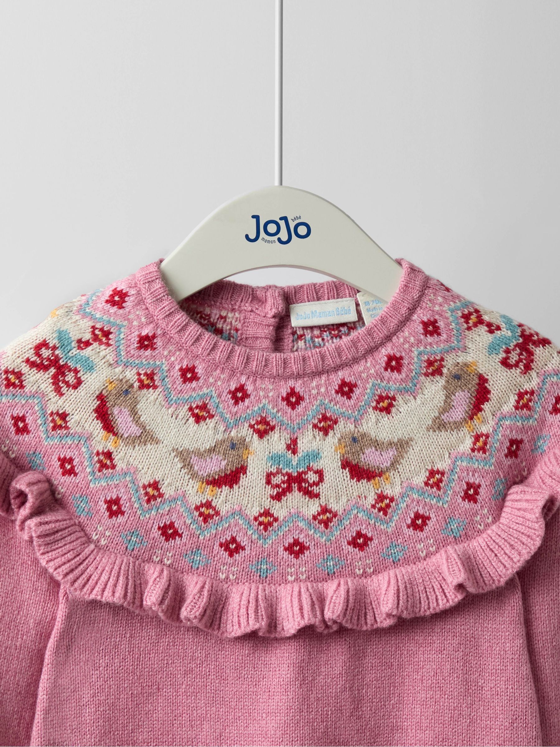 Pink Robin Fairisle Frill Knitted Dress - Image 2 of 4